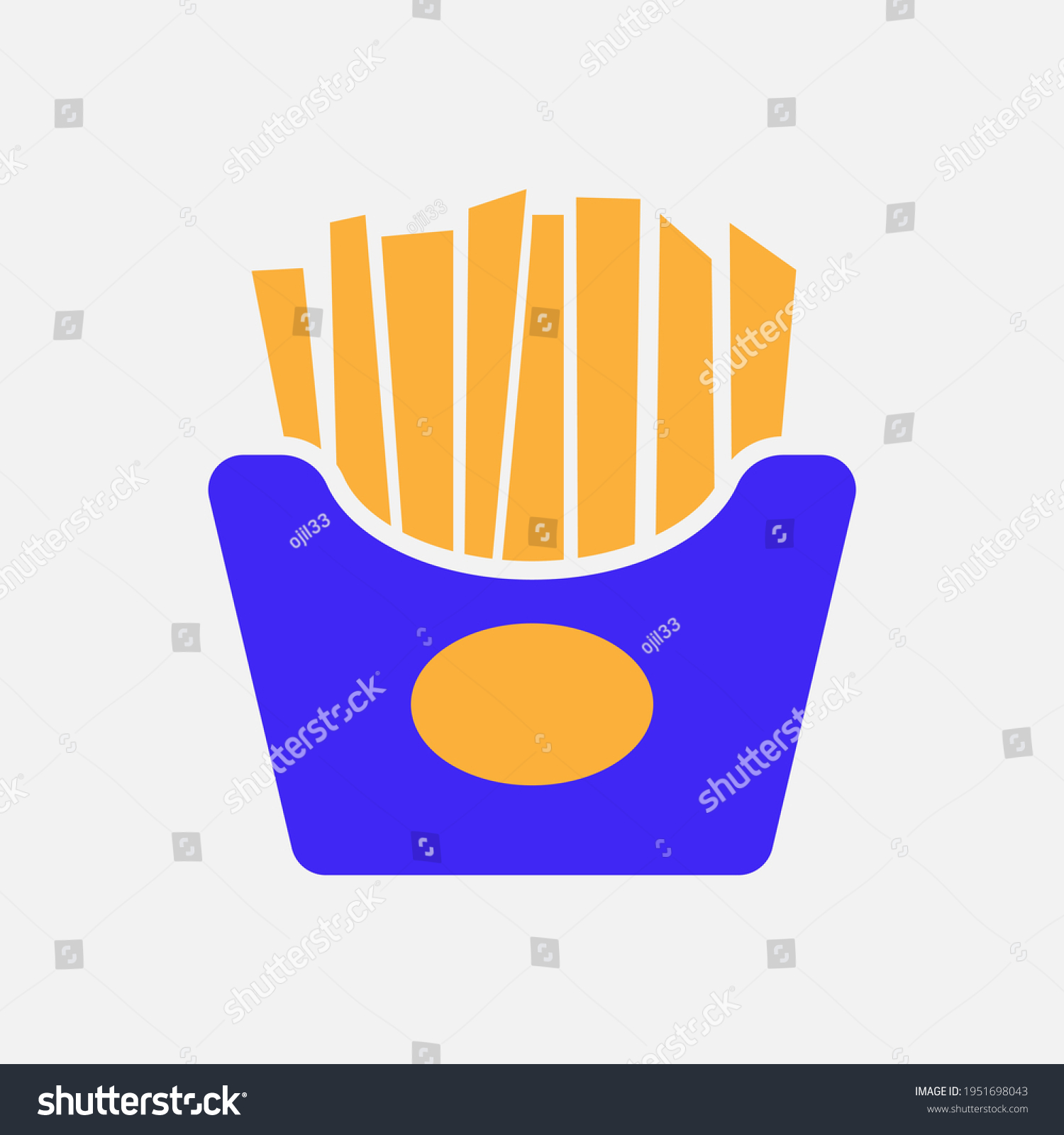 French Fries Box Food Logo Brand Stock Vector Royalty Free