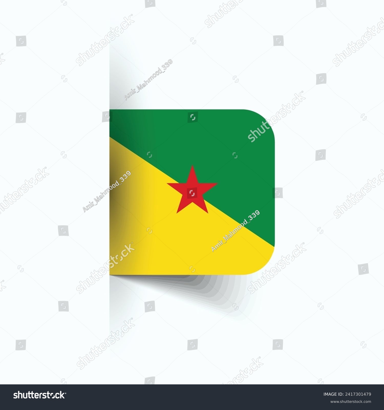 SVG of French Guiana national flag, French Guiana National Day, EPS10. French Guiana flag vector icon svg