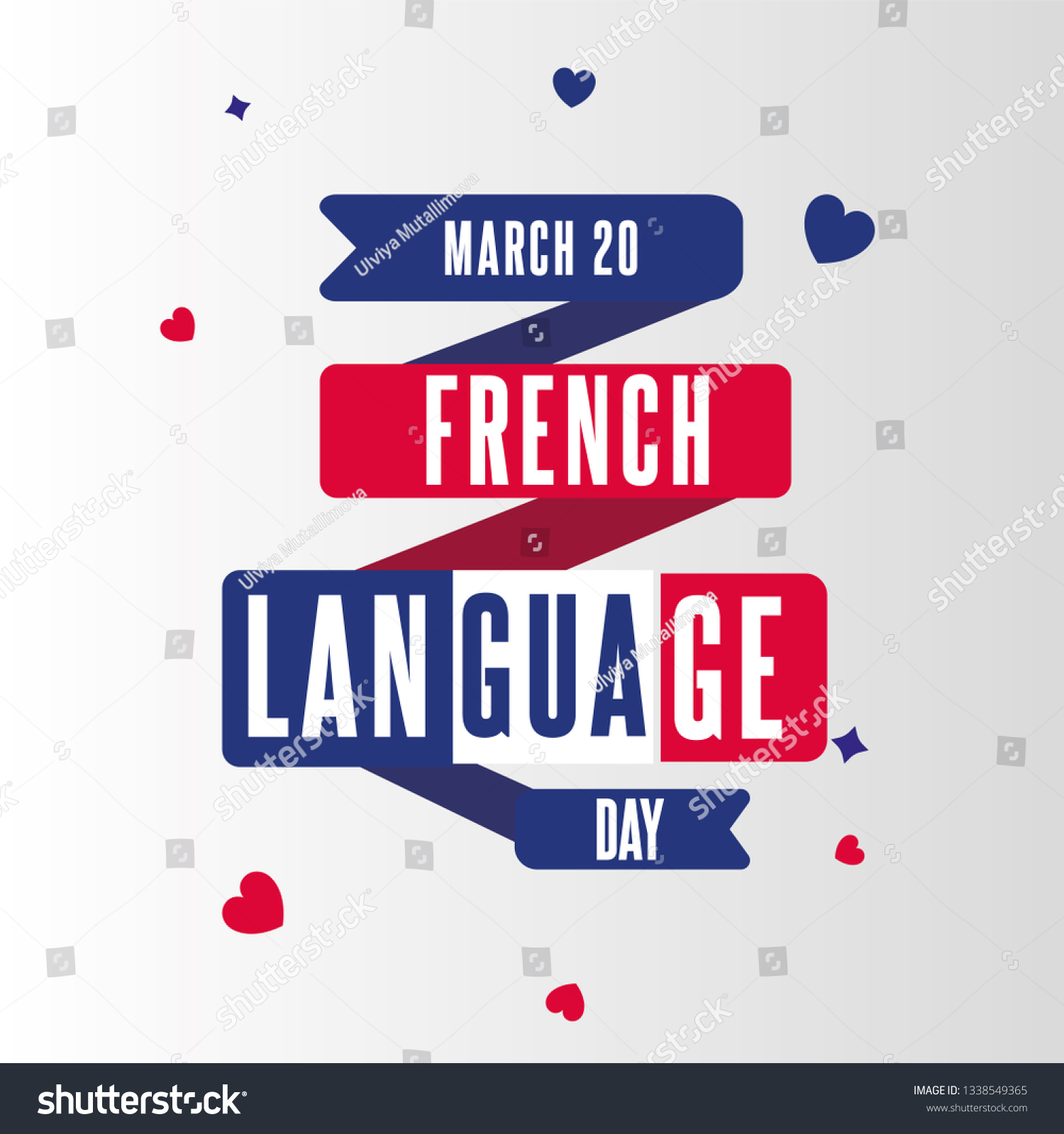 French Language Day 20 March France Stock Vector Royalty Free 1338549365