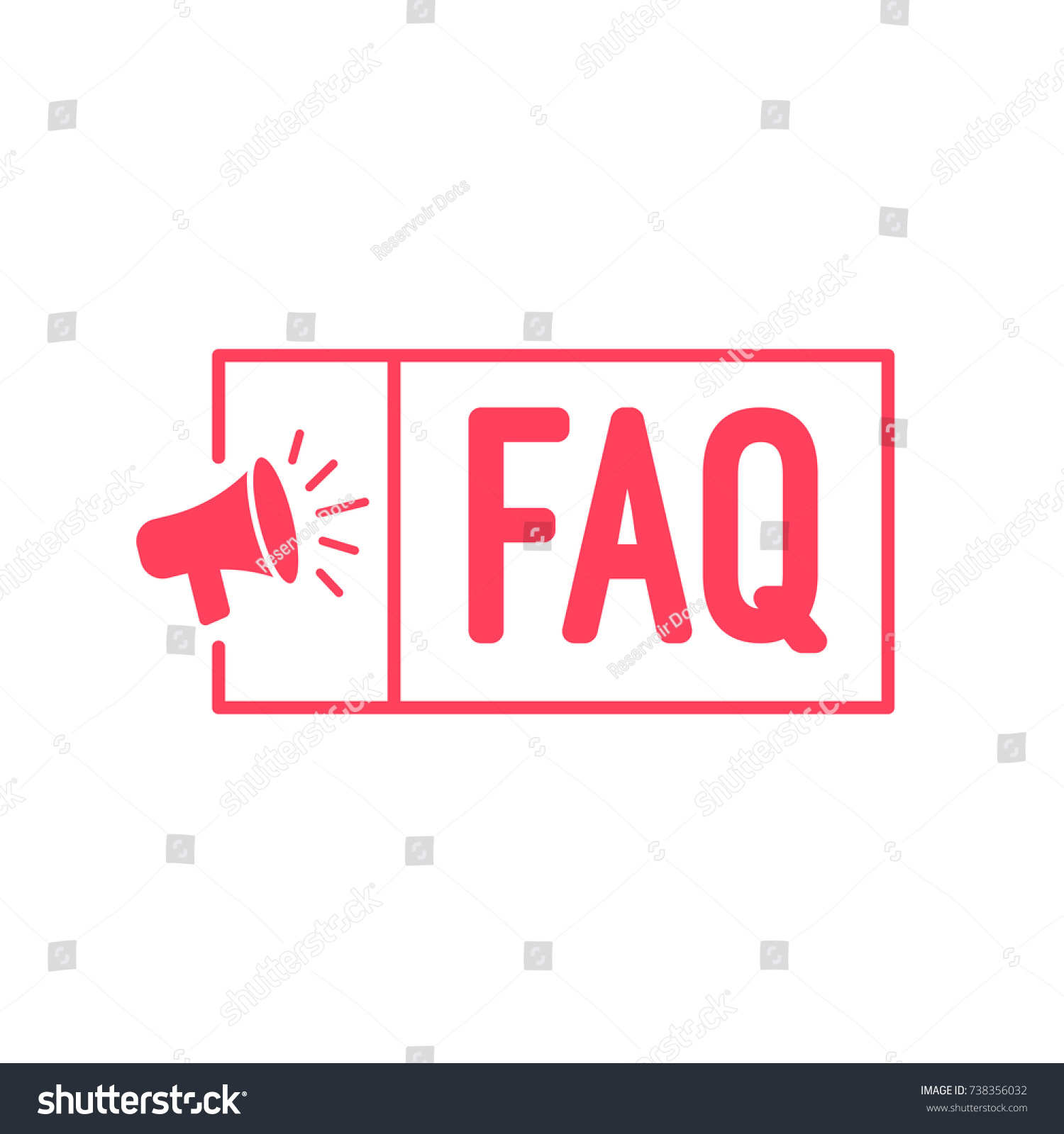 Frequently Asked Questions Faq Megaphone Label Stock Vector (Royalty ...