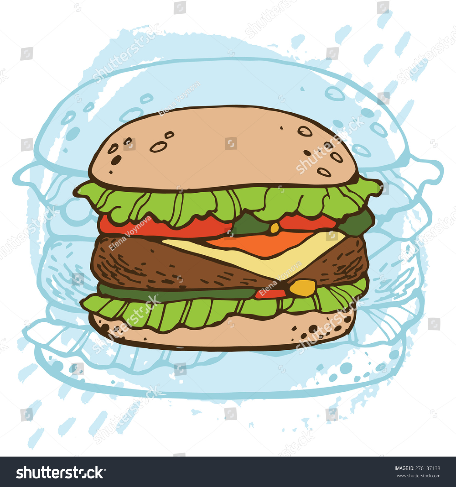 Fresh Burger Hand Drawn Style Vector Stock Vector Royalty Free Fresh Burger Hand Drawn Style Vector Stock Vector Royalty Free