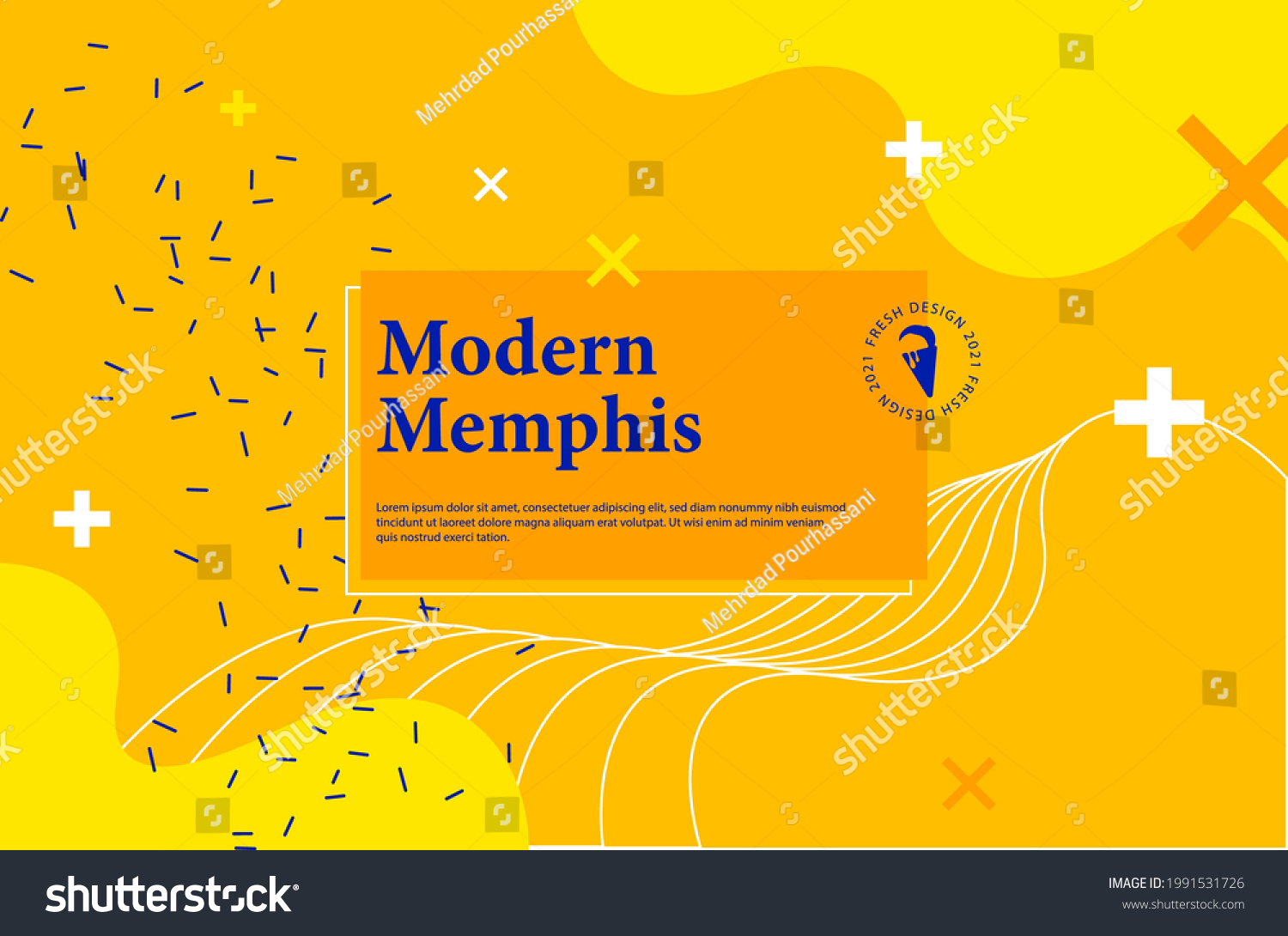 SVG of Fresh design dynamic Memphis style banner. Flat concept with orange elements and fluid gradient. Creative illustration for poster, web, landing page, cover, ad, greeting card, promotion, social media. svg