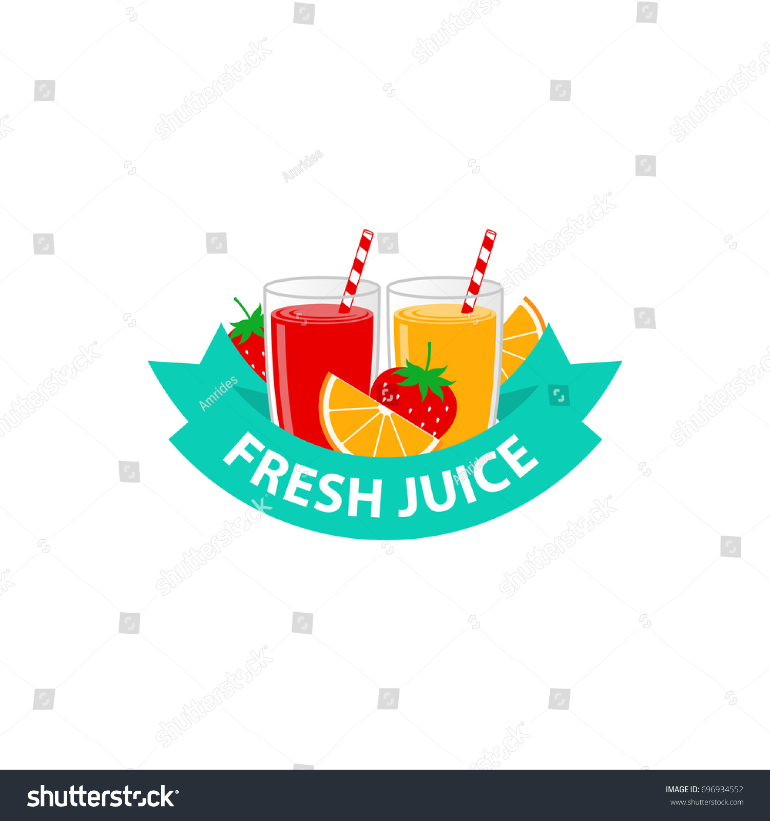 Fresh Fruit Juice Logo Design Stock Vector (royalty Free) 696934552 