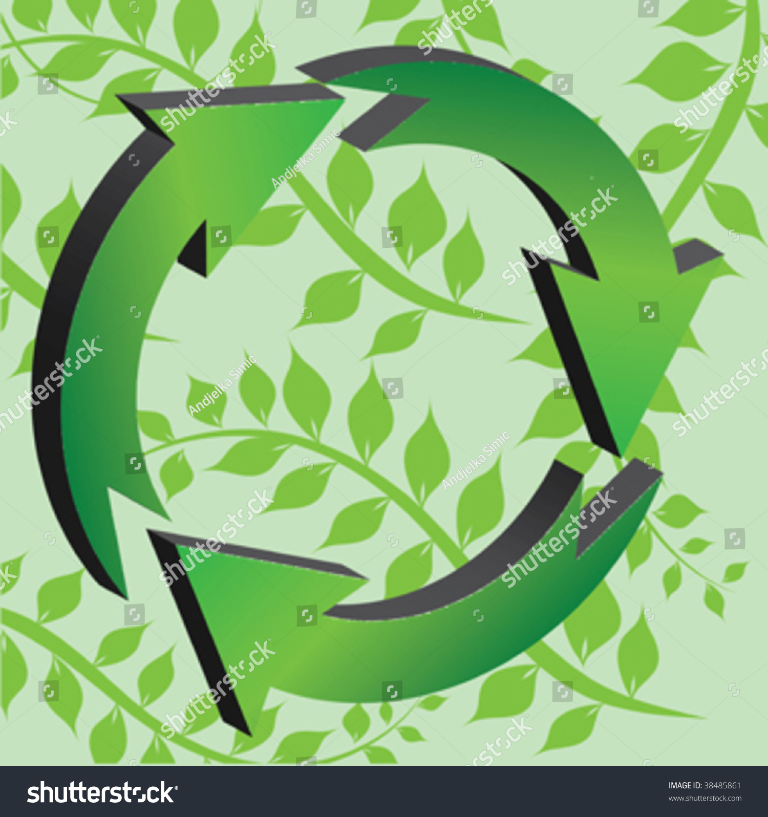 Fresh Green Background Recycle Sign Stock Vector (Royalty Free