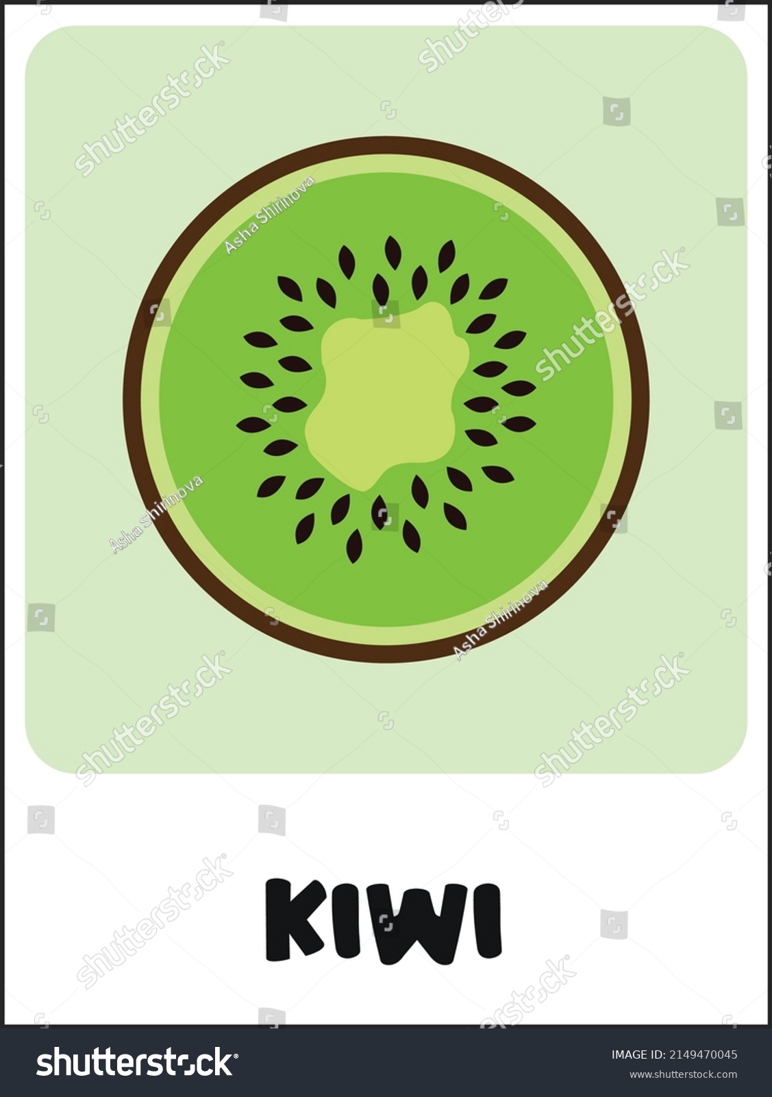 Fresh Kiwi Flashcard Vector Illustration Stock Vector (Royalty Free ...