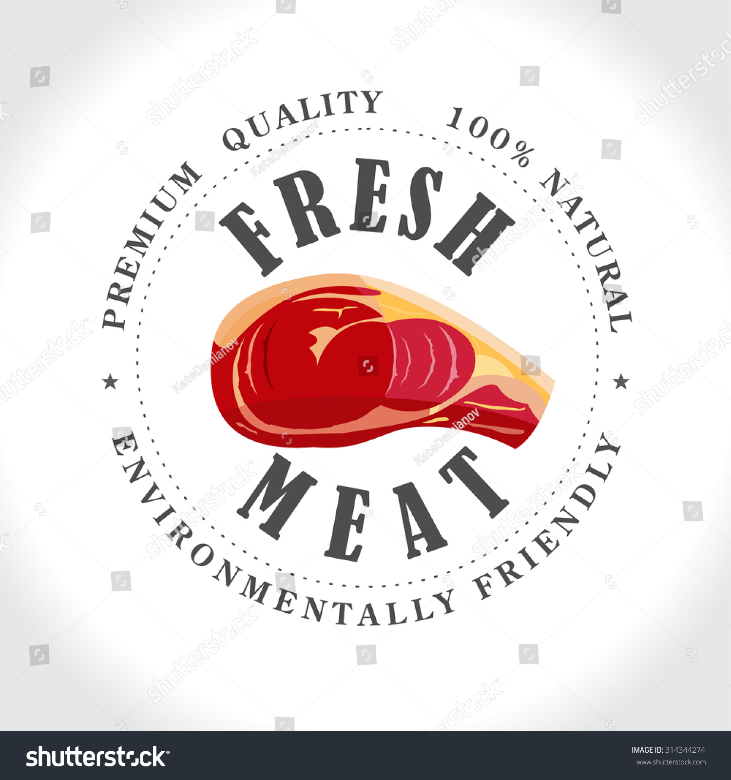 Fresh Meat Butcher Shop Stamp Vector Stock Vector 314344274 - Shutterstock