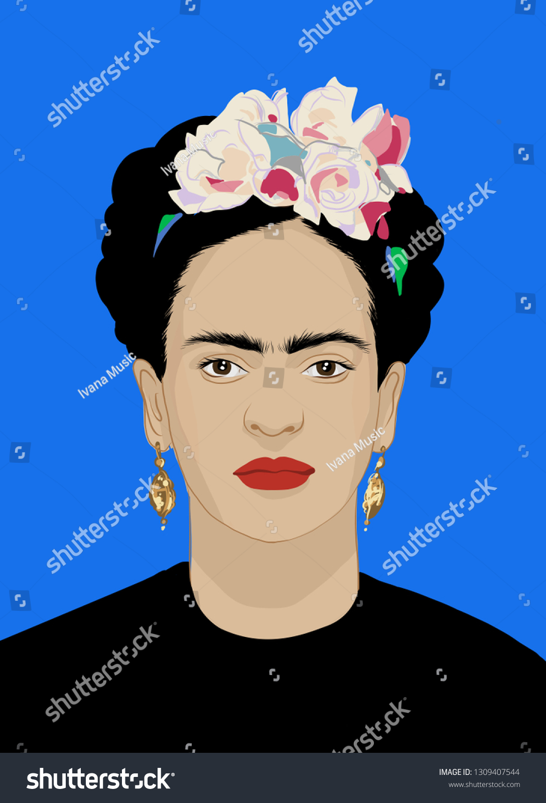 Frida Kahlo Portret Illustration Mexico Stock Vector (Royalty Free ...