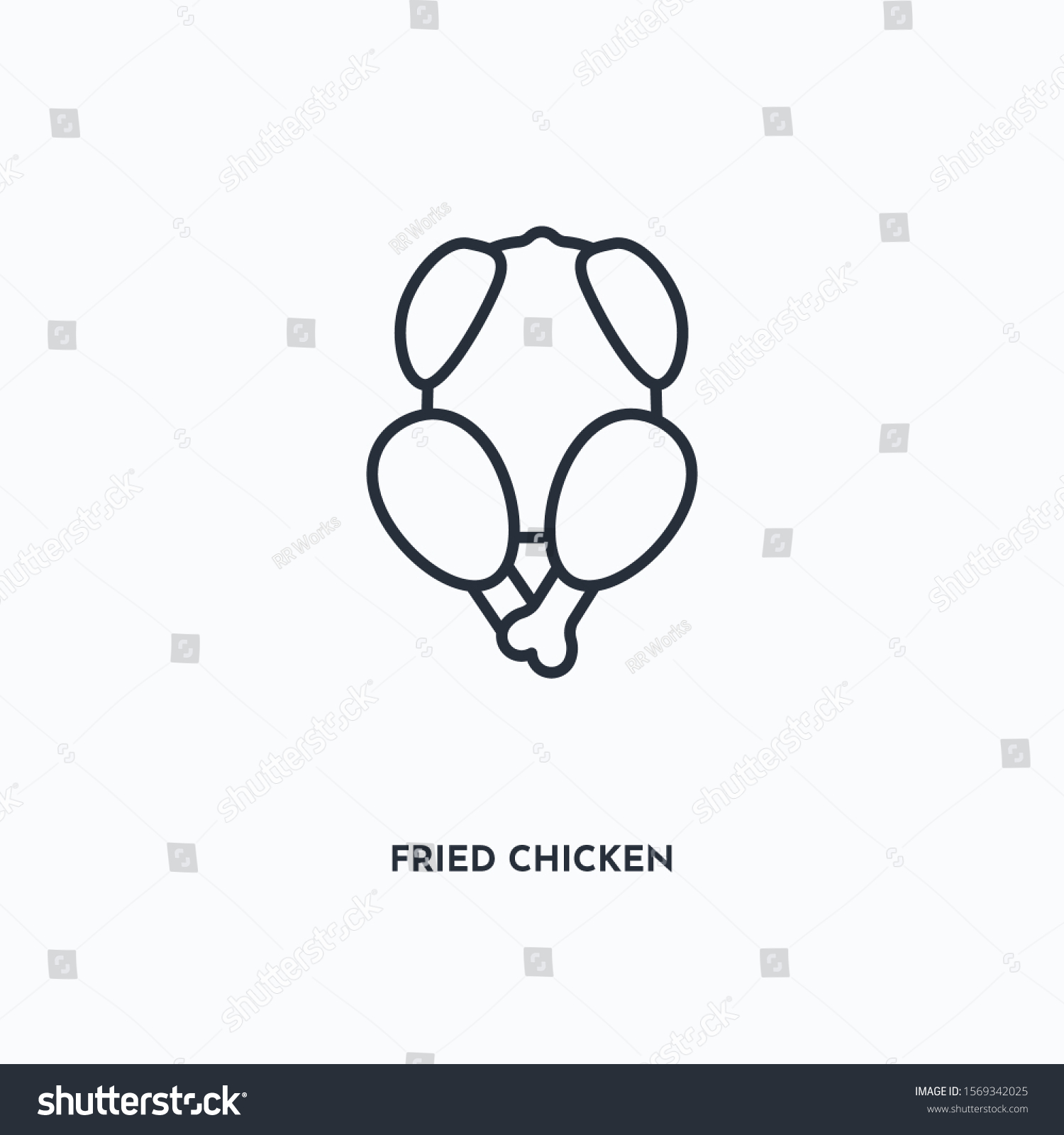 Fried Chicken Outline Icon Simple Linear Stock Vector Royalty Free 1569342025 Shutterstock 