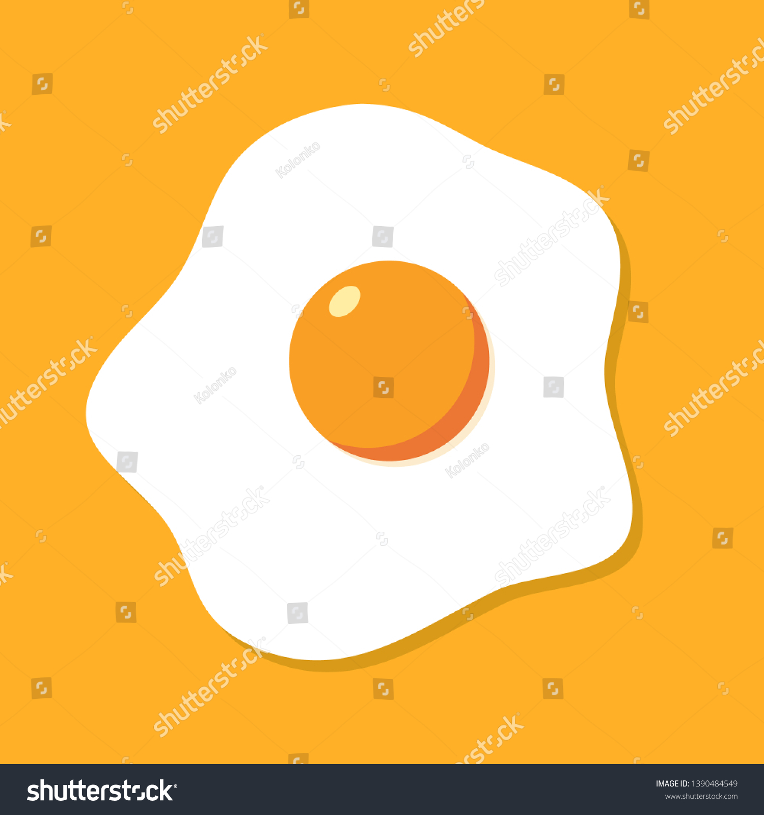 Fried Egg Breakfast Cartoon Icon Isolated Stock Vector Royalty Free 1390484549