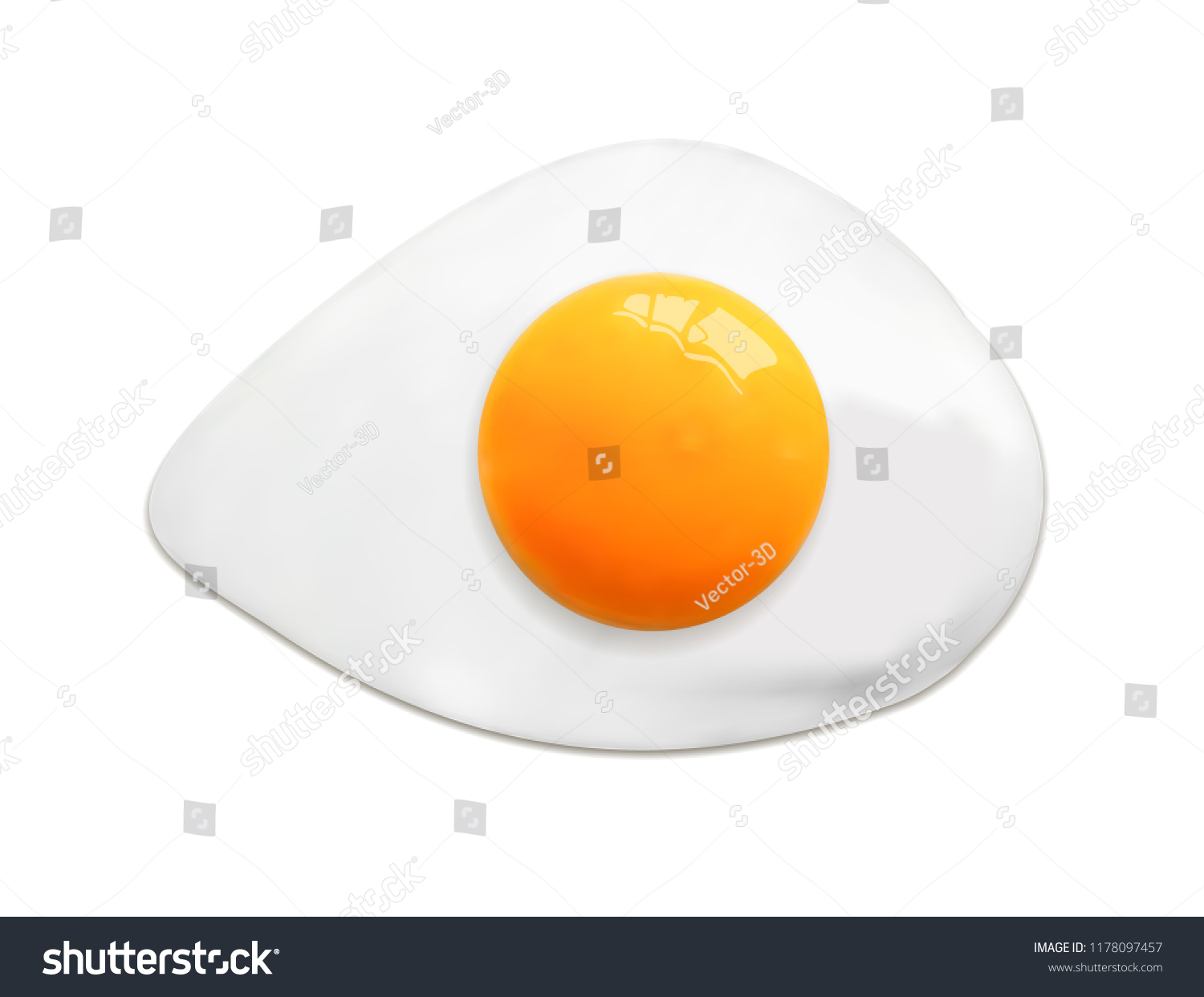 Fried Egg Fast Food Cooking Lunch Stock Vector Royalty Free 1178097457