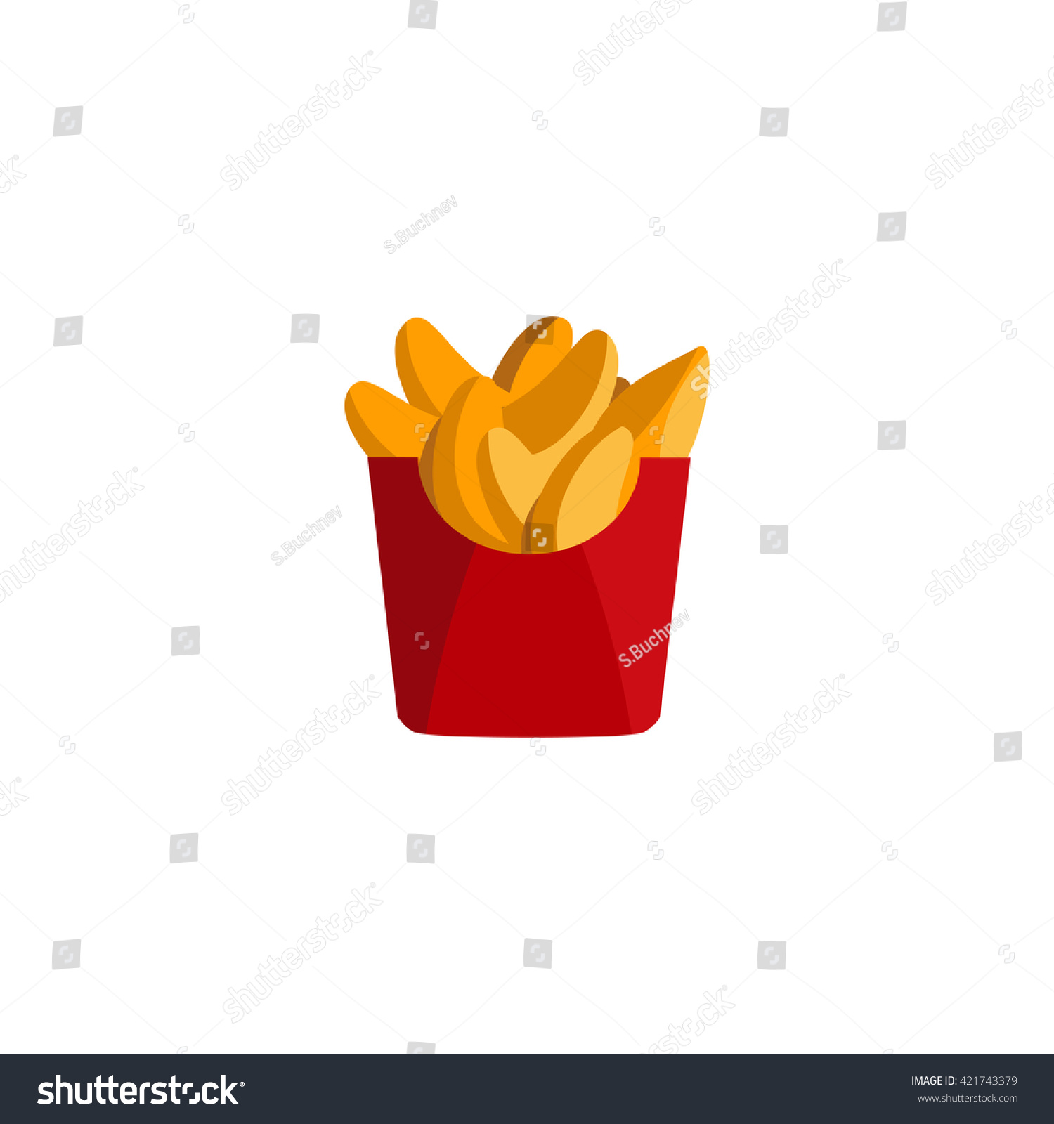 Fried Potatoes Vector Illustration French Fries Stock Vector Royalty Free 421743379 Shutterstock 6422