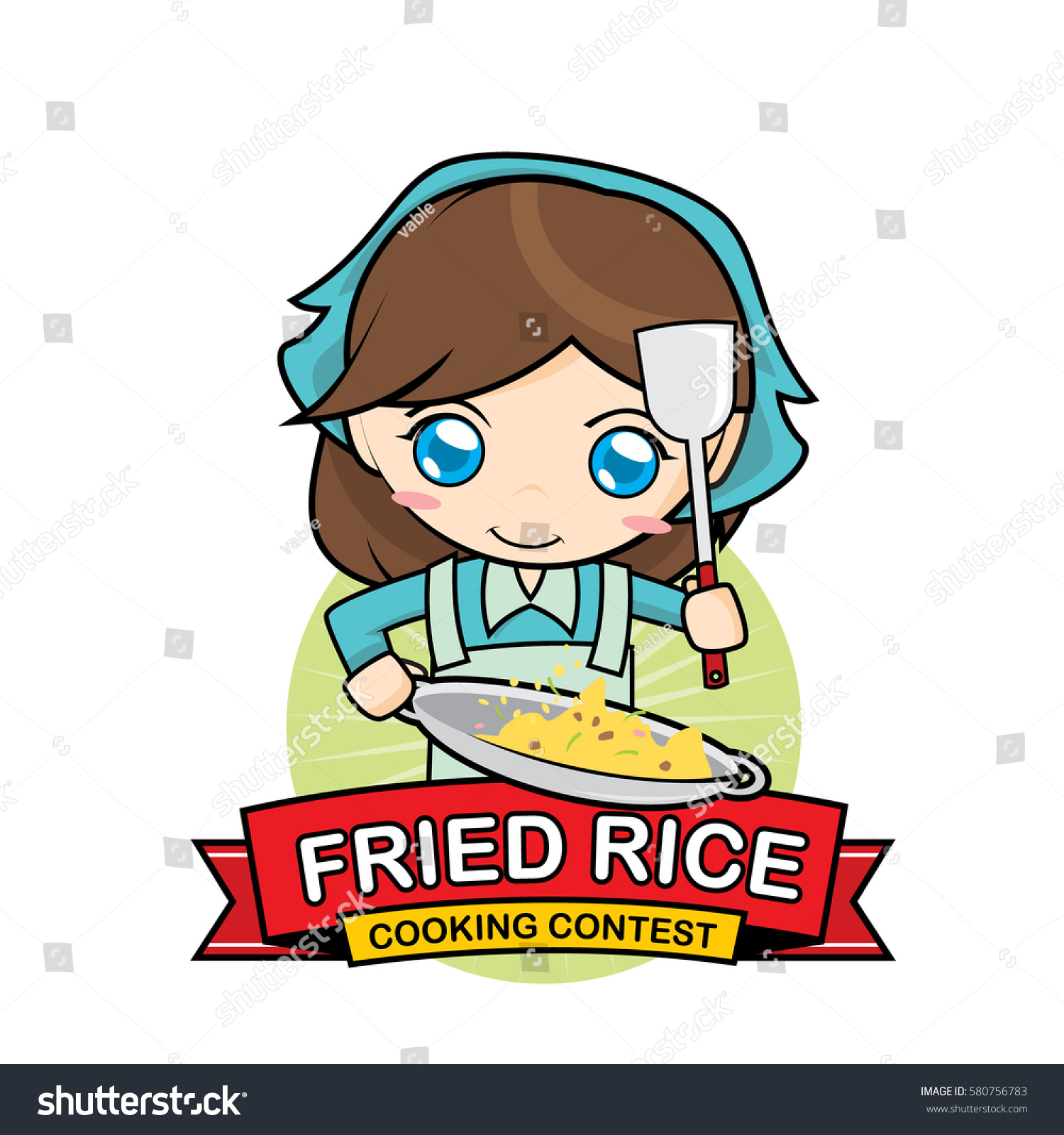 Fried Rice Cooking Contest Vector Stock Vector Royalty Free