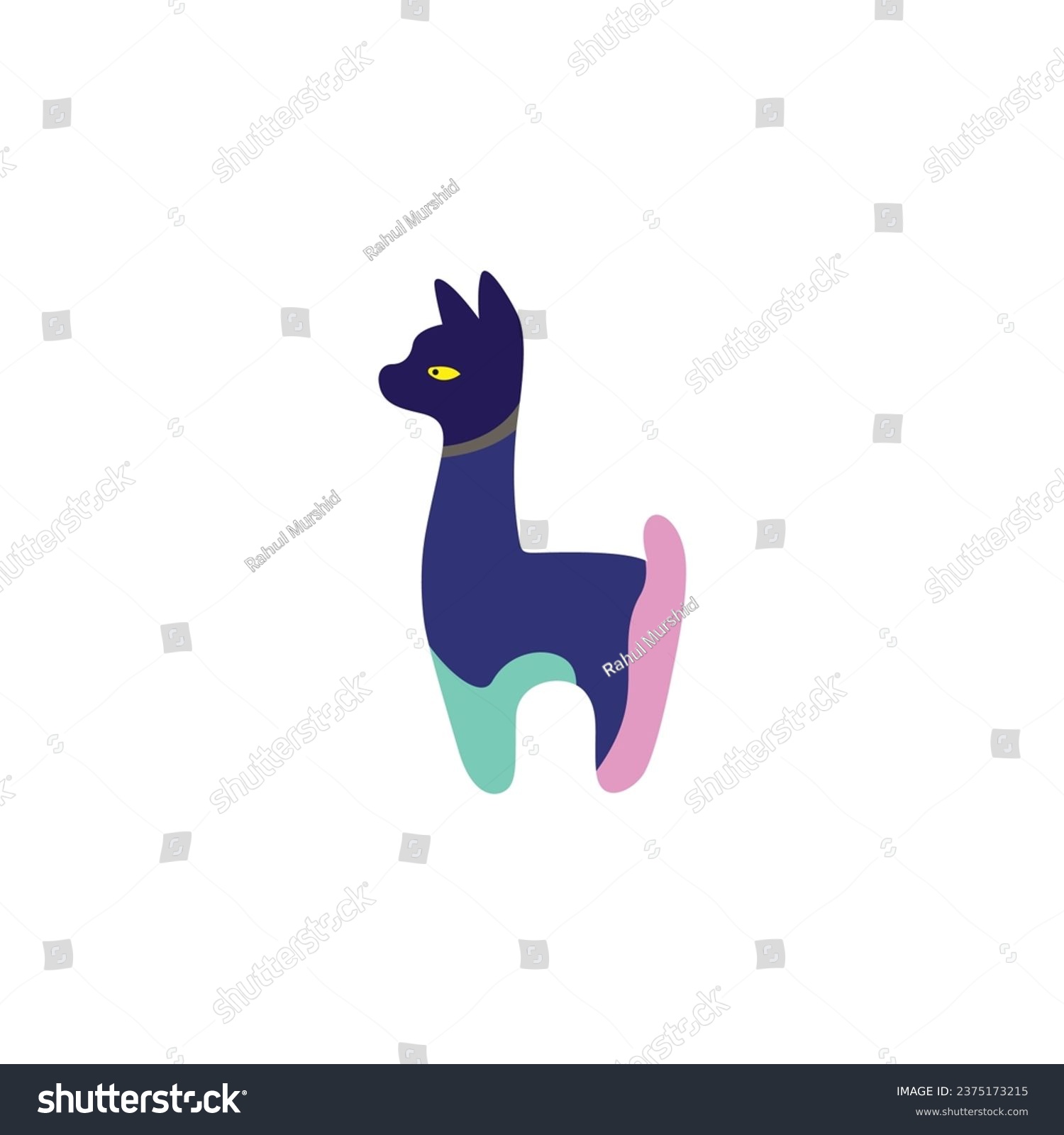SVG of Friendly Alpaca icon. Cute Llama emblem. Adorable farm animal symbol. Lama company brand sign. Vector illustration. svg