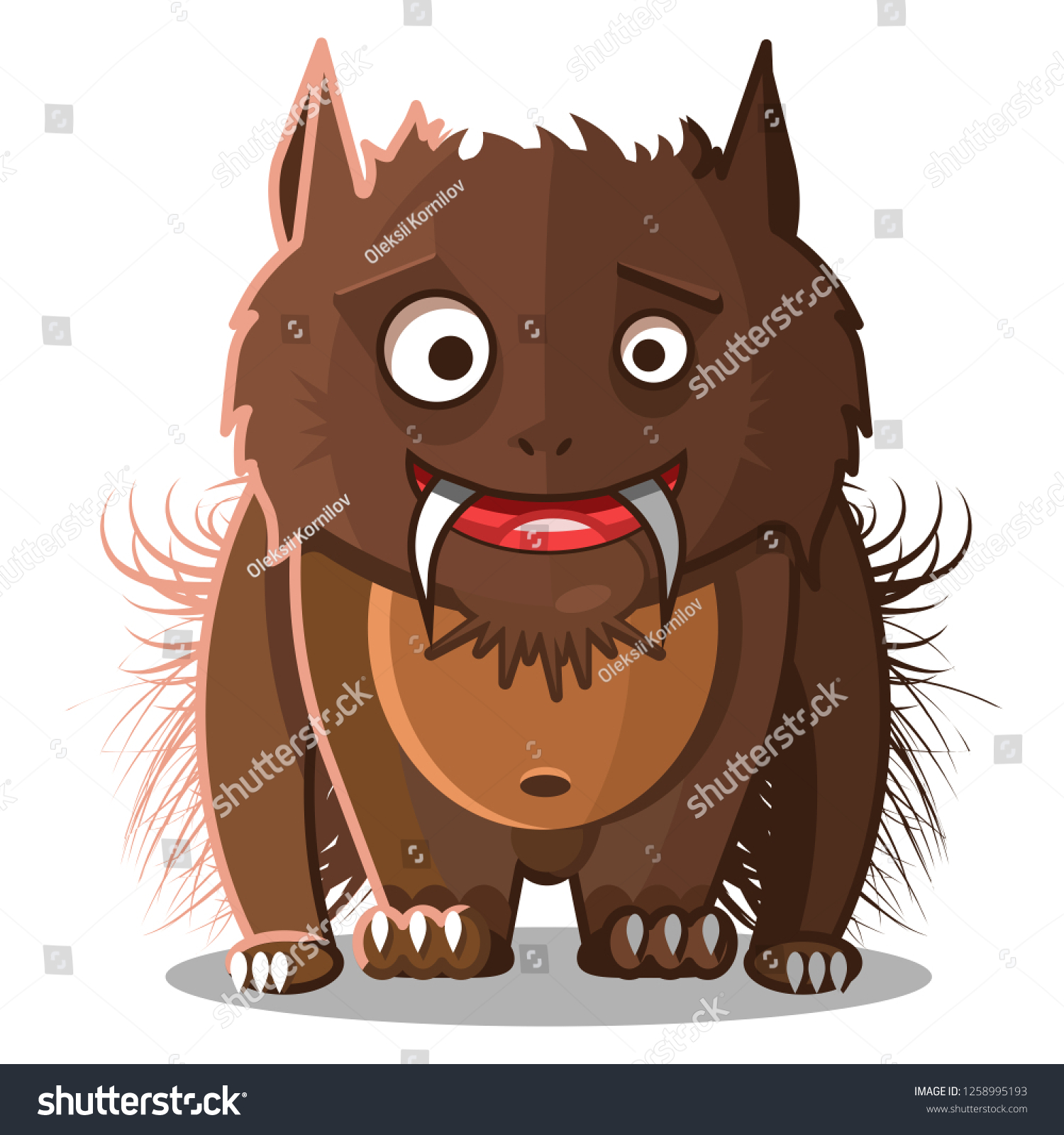 Friendly Beast Animal Monster Creature Stock Vector Royalty Free 1258995193