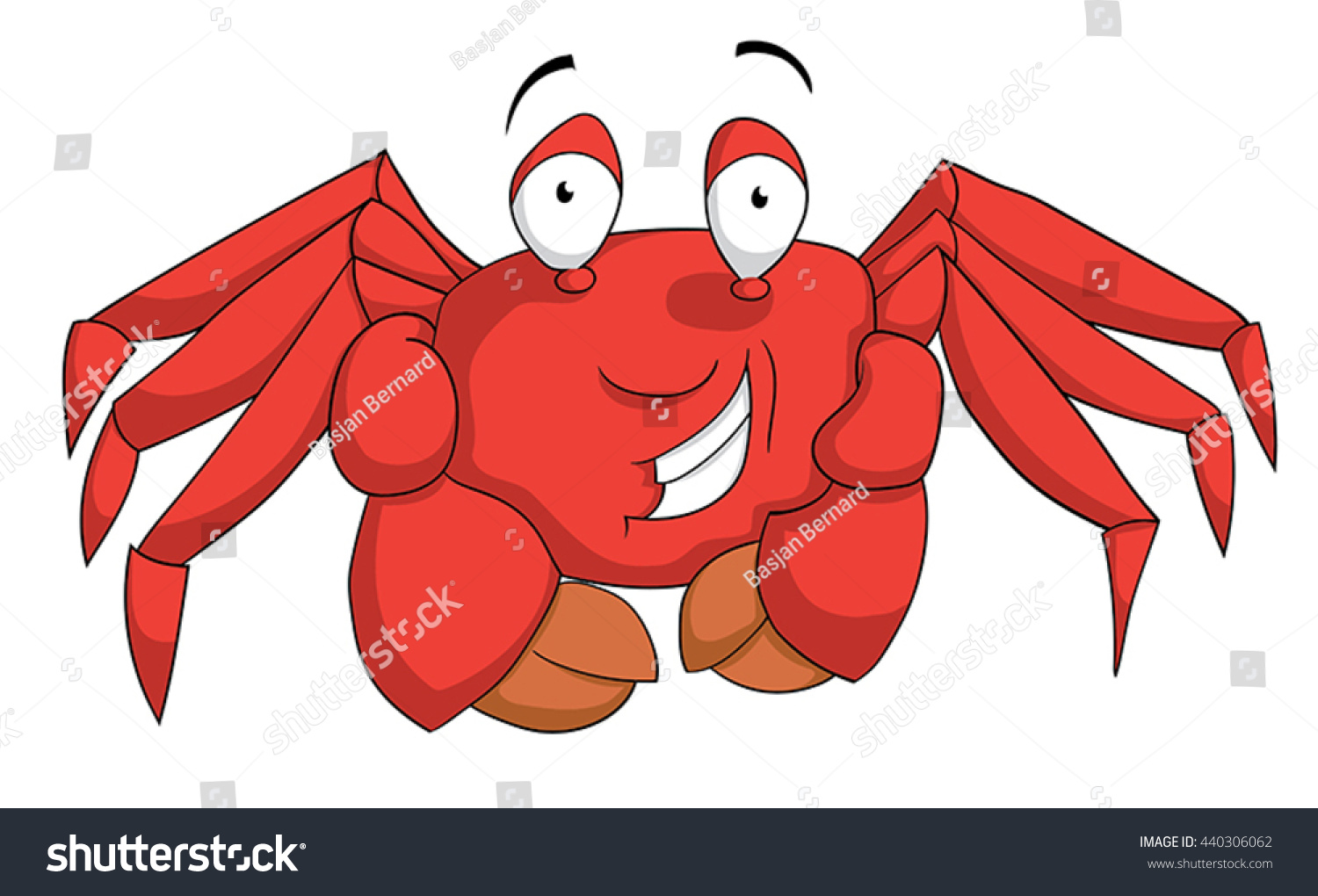 Friendly Cartoon Crab Character Stock Vector (Royalty Free) 440306062 ...