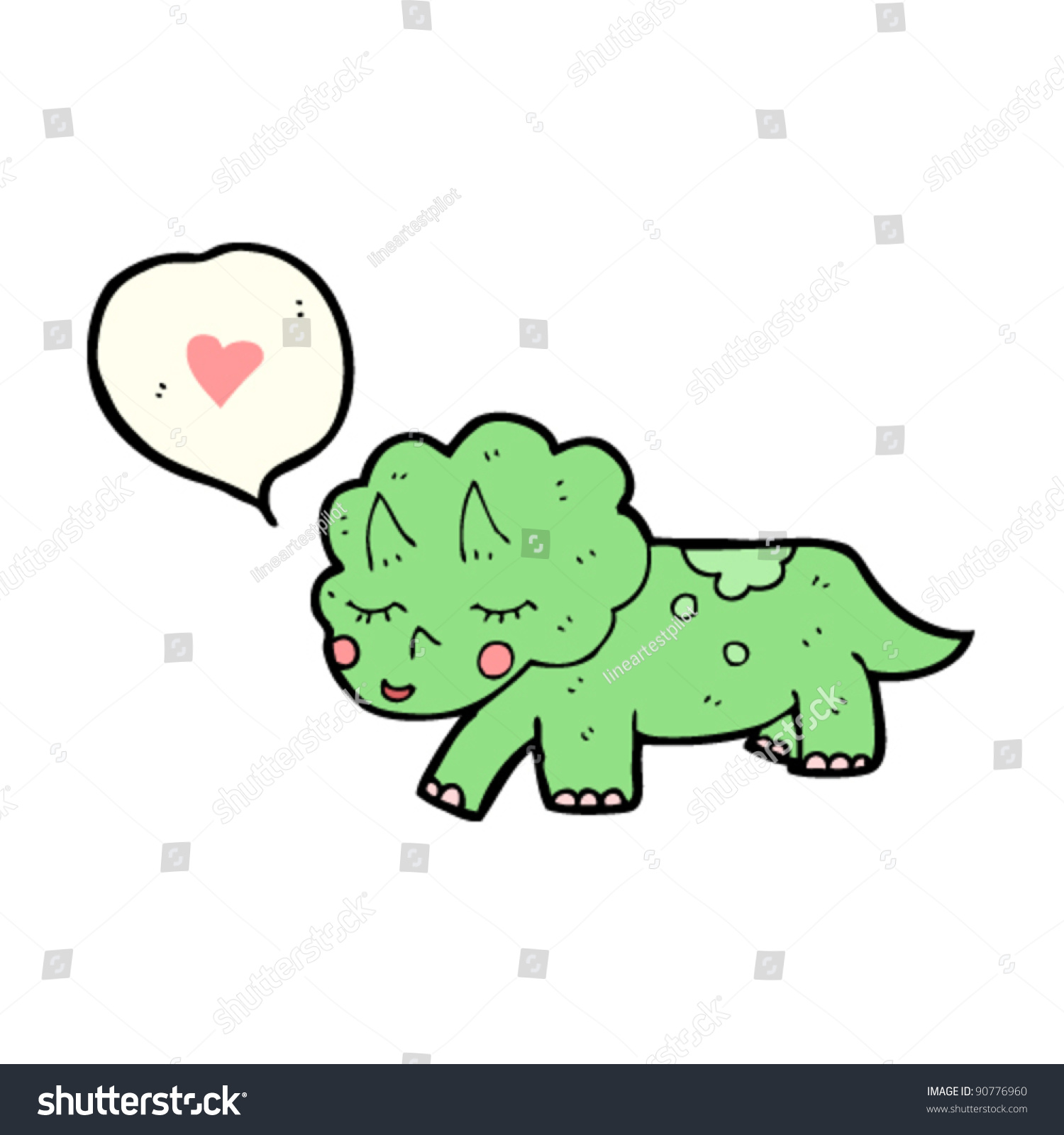 Friendly Dinosaur Cartoon Stock Vector (Royalty Free) 90776960 ...