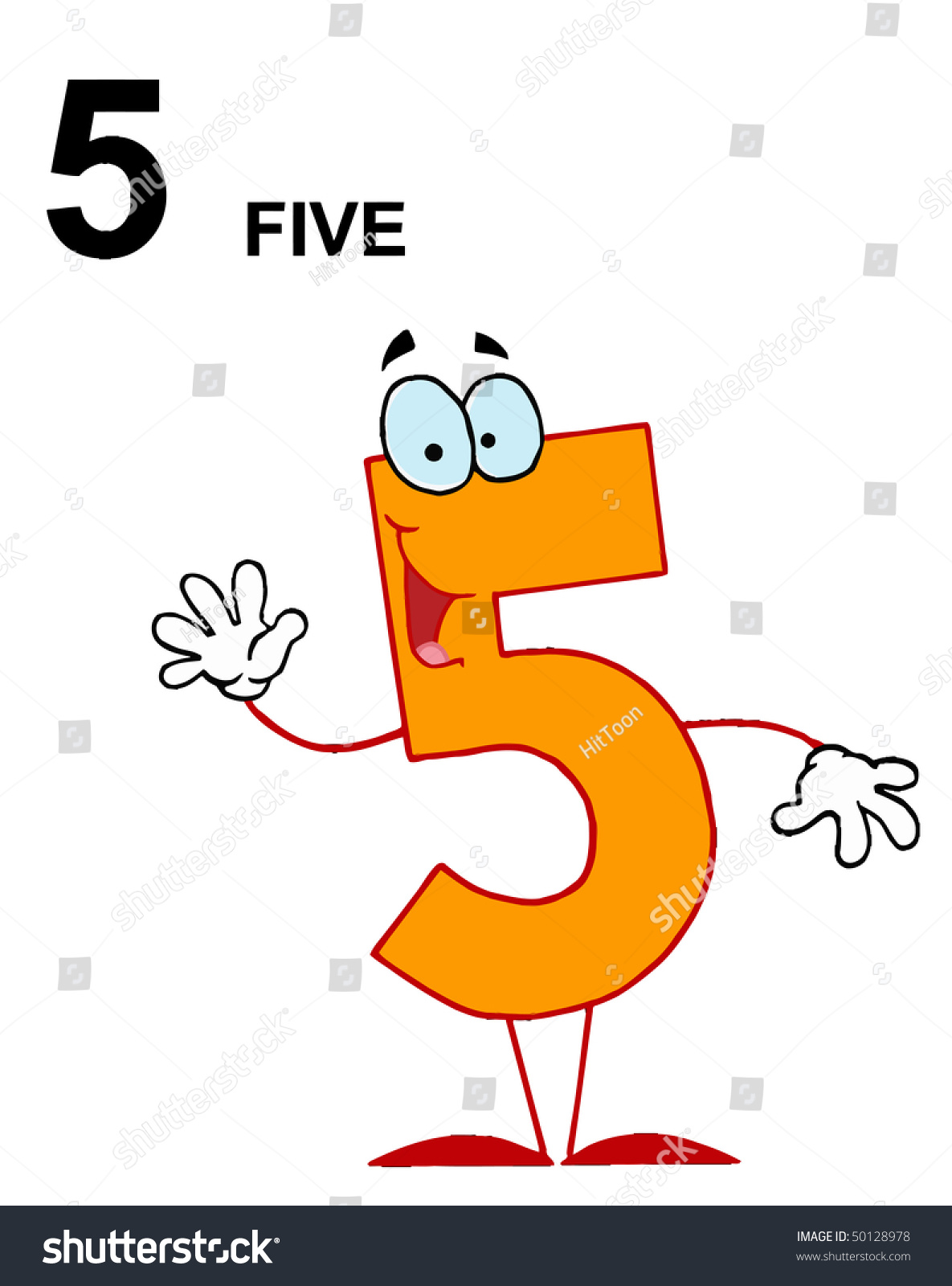 Friendly Orange Number 5 Five Guy Stock Vector (Royalty Free) 50128978 ...