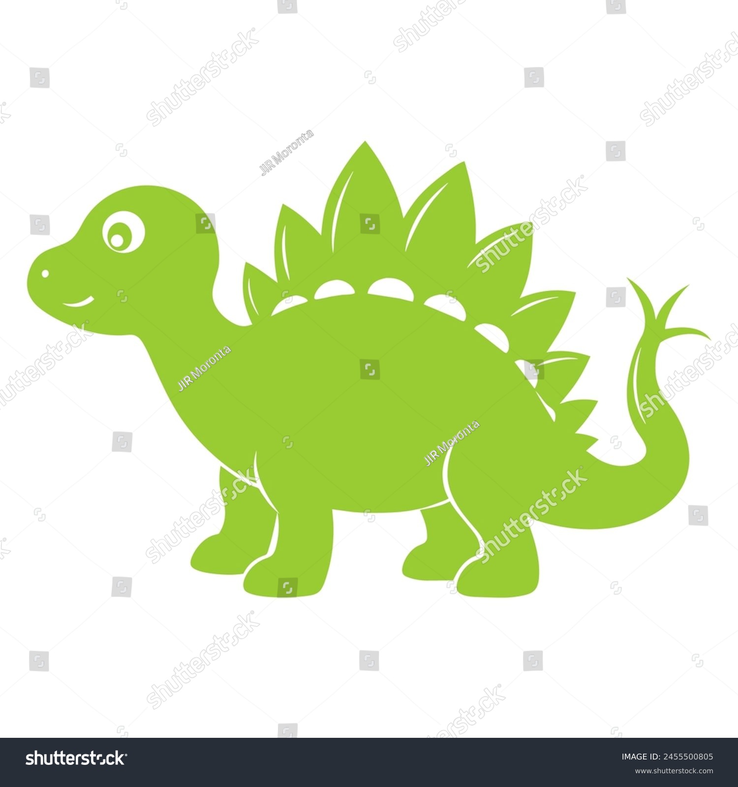 SVG of Friendly Stegosaurus silhouette in soft green, representing the peaceful herbivores of the Mesozoic era. svg