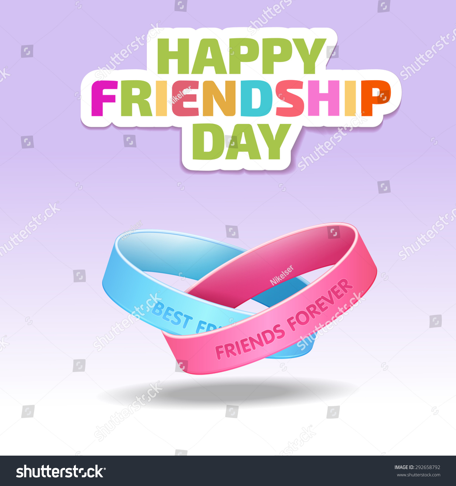 Friendship Bands Text Best Friends Forever Stock Vector Royalty Free 292658792