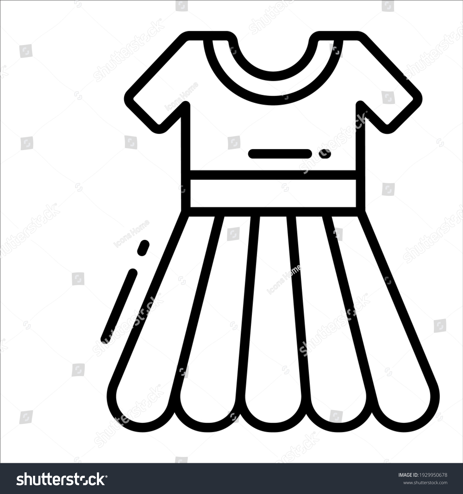 Frock Dress Line Icon Womens Day Stock Vector (Royalty Free) 1929950678 ...