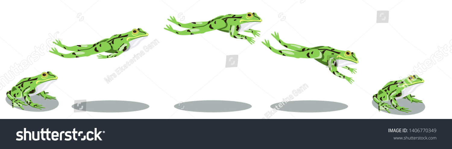 Frog Jumping Animation Sequence Cartoon Vector Stock Vector (Royalty ...