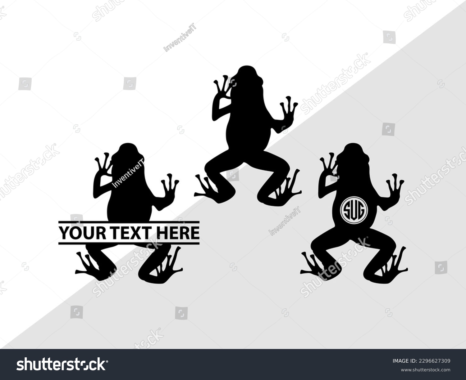 SVG of Frogs Monogram Vector Illustration Silhouette svg