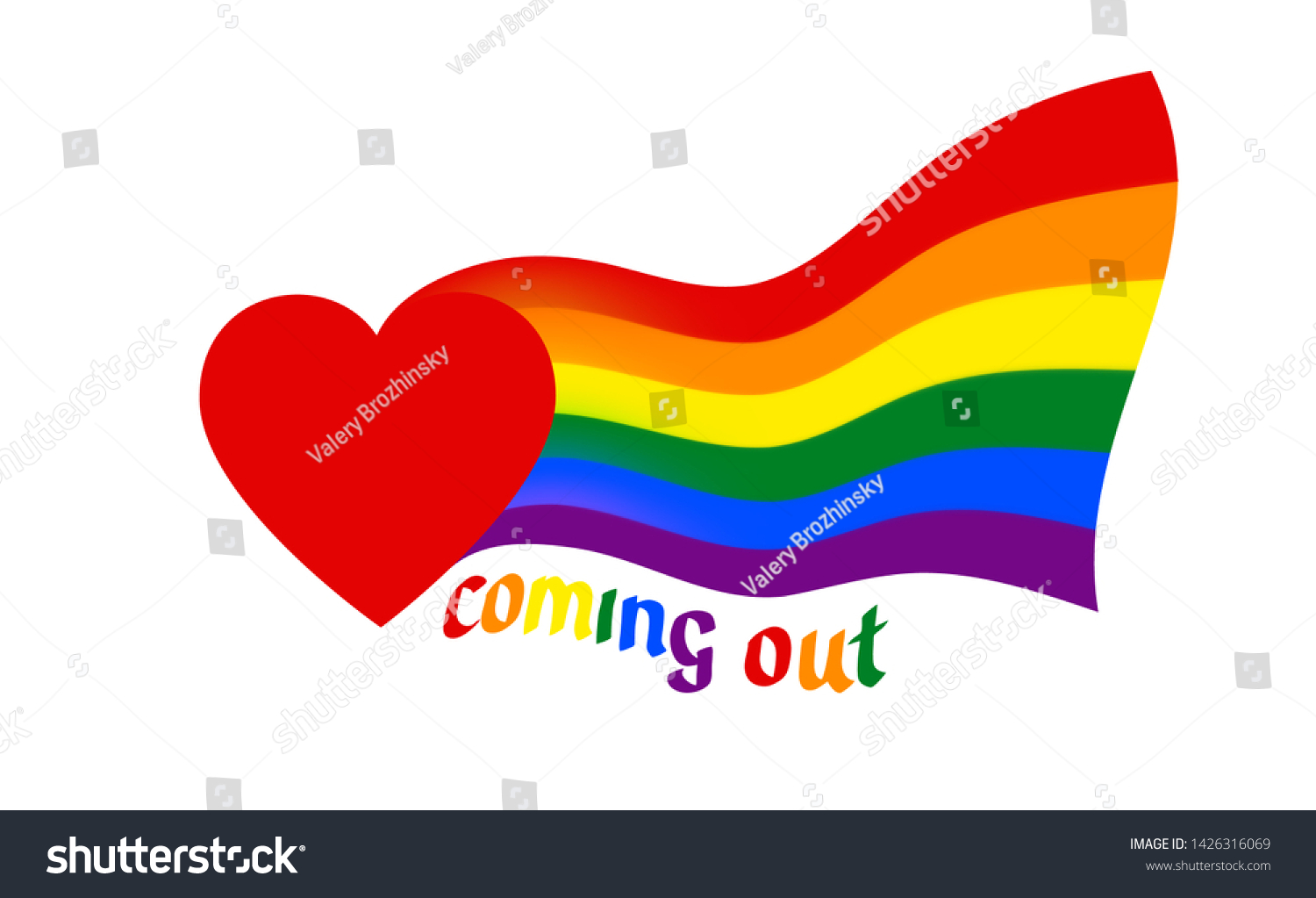 Heart Comes Rainbow Flag Symbol Pride Stock Vector Royalty Free