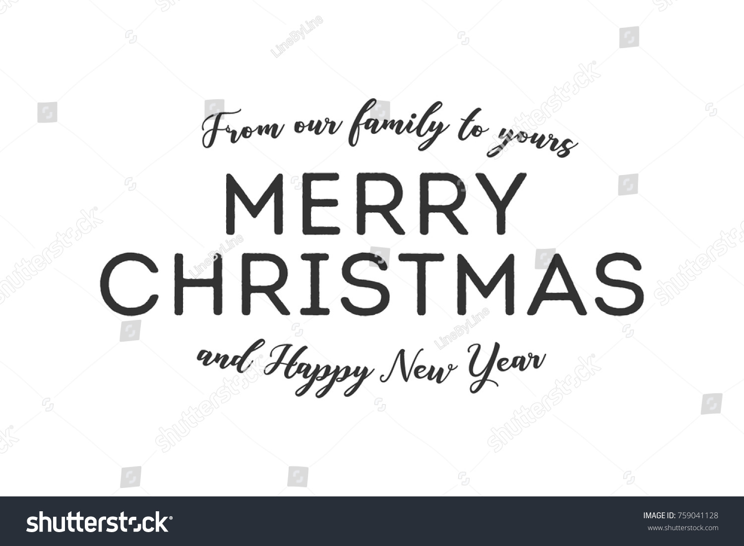 Our Family Yours Merry Christmas Happy Stock Vector 759041128 - Shutterstock