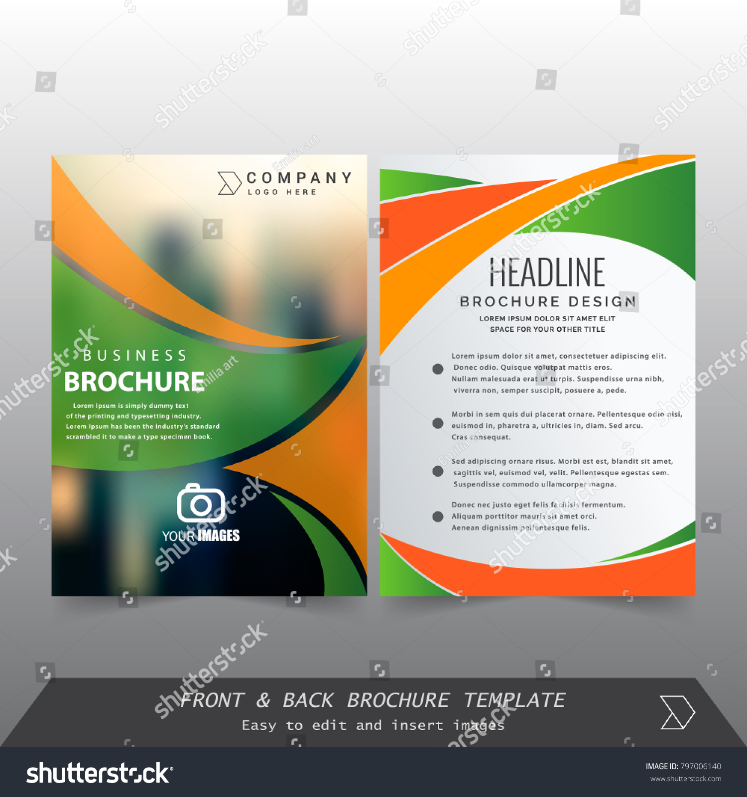 Front Back Cover Modern Business Brochure Stock Vector (Royalty Free
