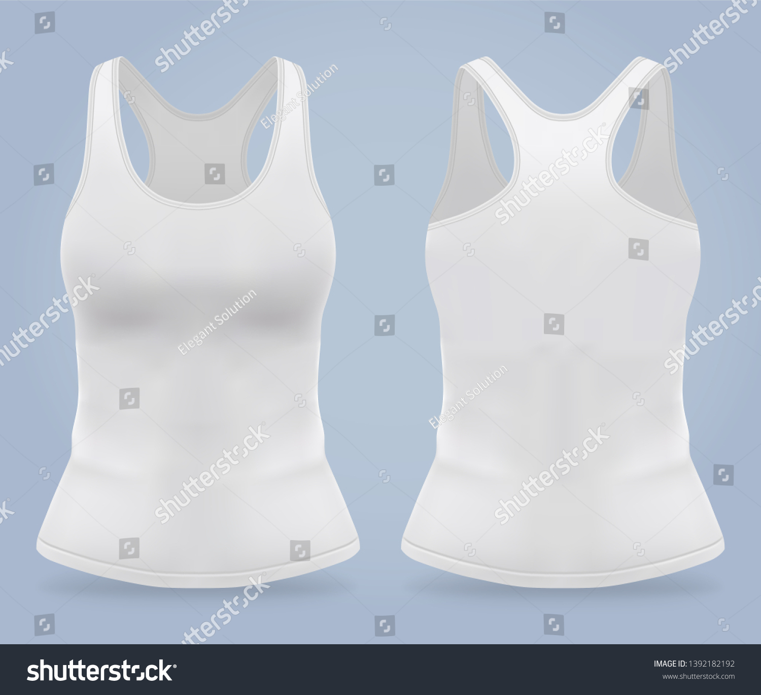 Download Front Back Woman Sport Tshirt Mockup Stock Vector Royalty Free 1392182192