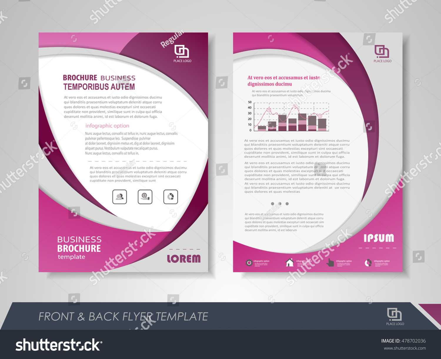 red annual report brochure flyer design template leaflet cover