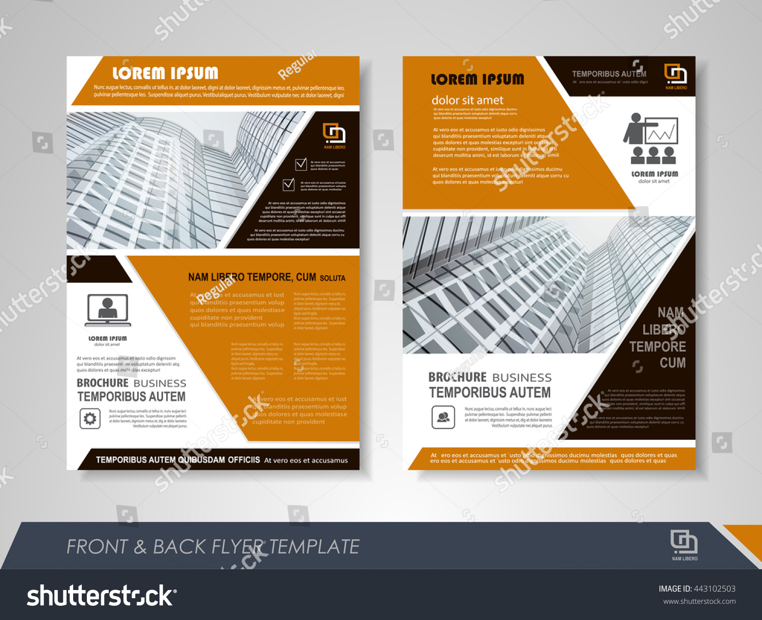 front back page brochure flyer design のベクター画像素材