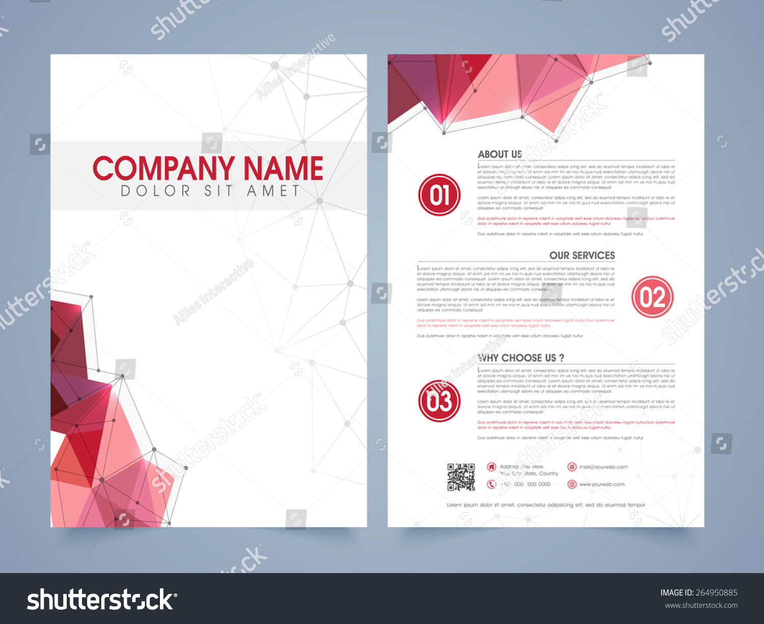 front back page presentation professional flyer stock vector