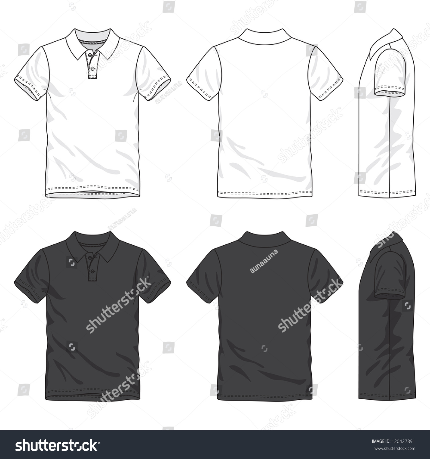 5,378 Blank polo shirt outline template Stock Vectors, Images & Vector ...
