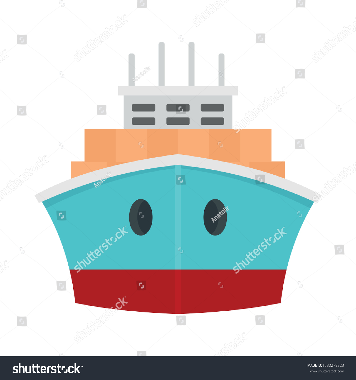 SVG of Front container ship icon. Flat illustration of front container ship vector icon for web design svg