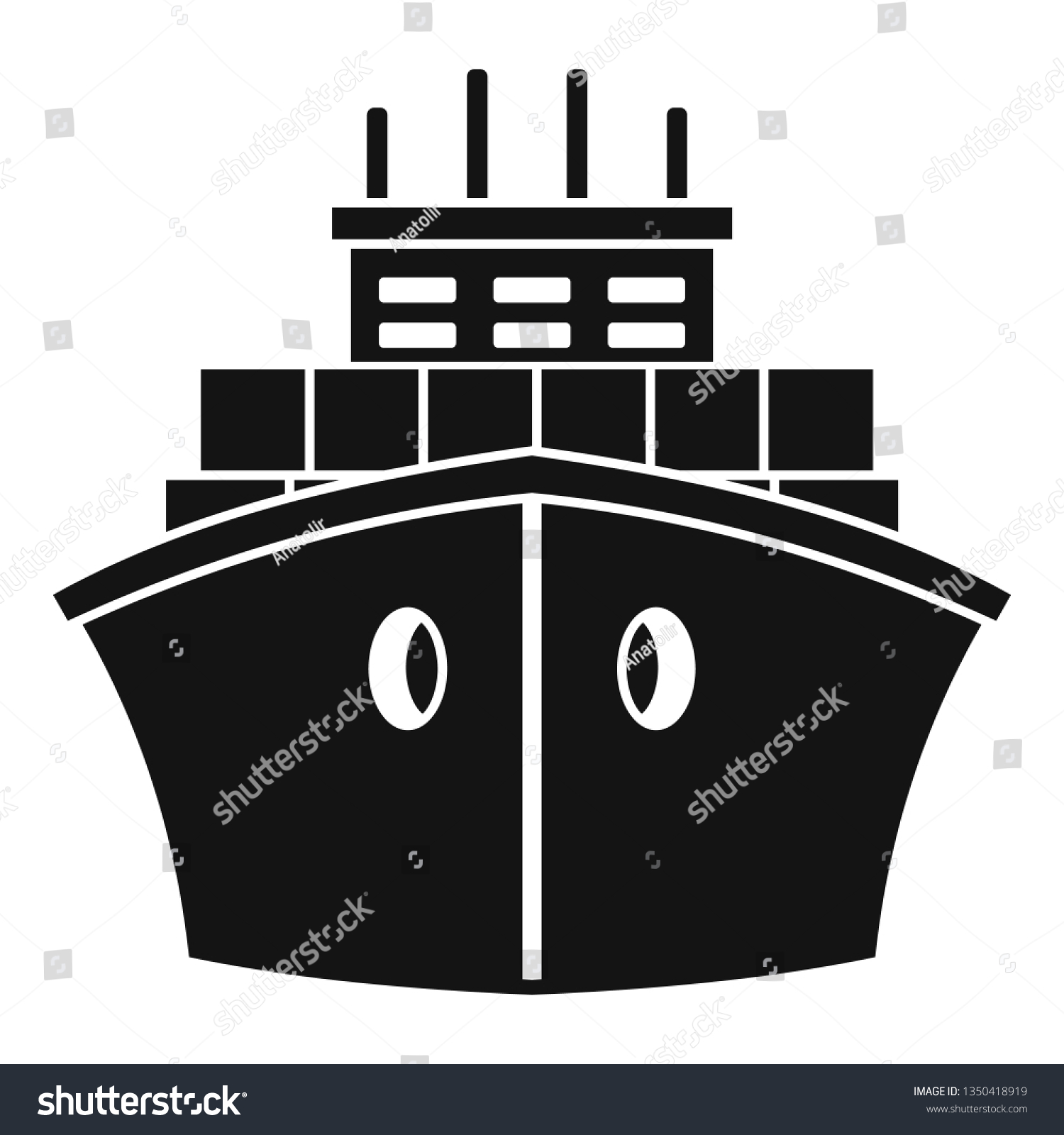 SVG of Front container ship icon. Simple illustration of front container ship vector icon for web design isolated on white background svg