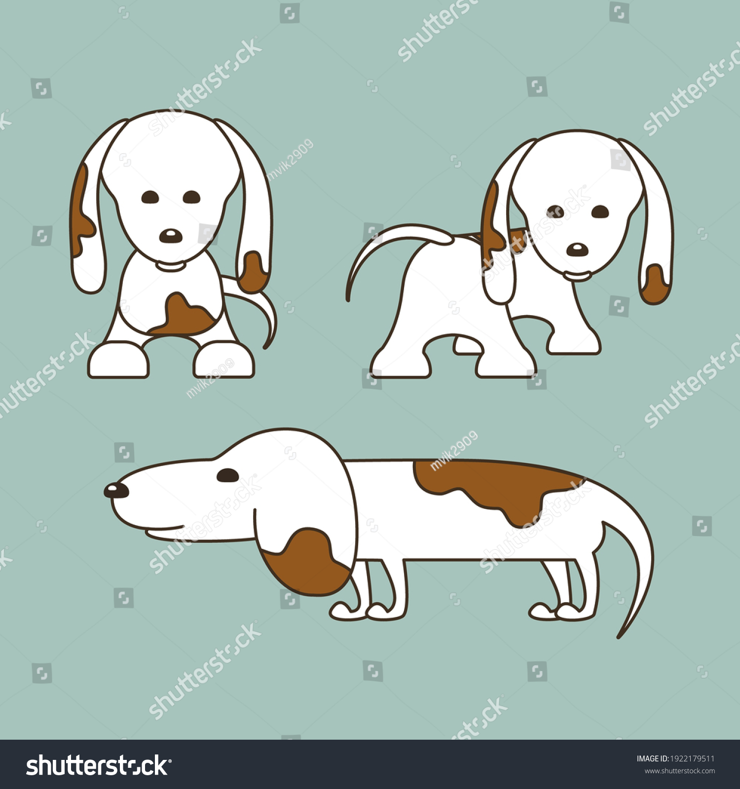 Front Side Back View White Long Stock Vector (Royalty Free) 1922179511 ...