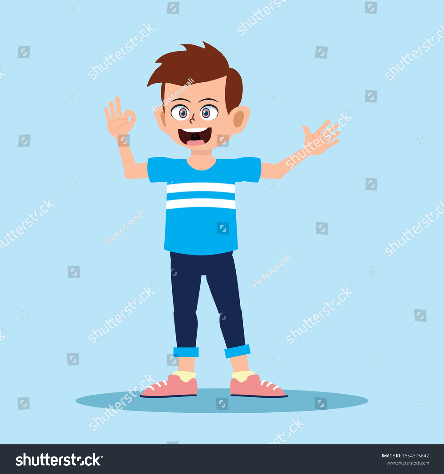 Front View Animated Character Separate Parts Stock Vector (Royalty Free ...