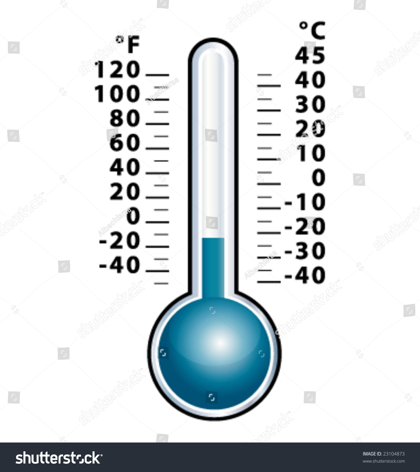 Front View Cold Thermometer Vector Stock Vector (Royalty Free) 23104873