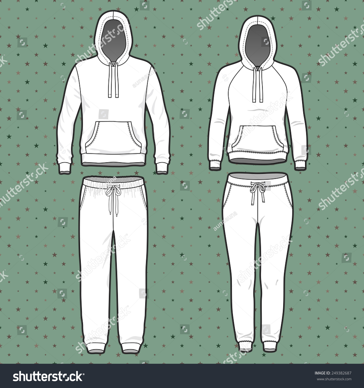 Front View Mens Womens Clothing Set Stock Vector 249382687 - Shutterstock