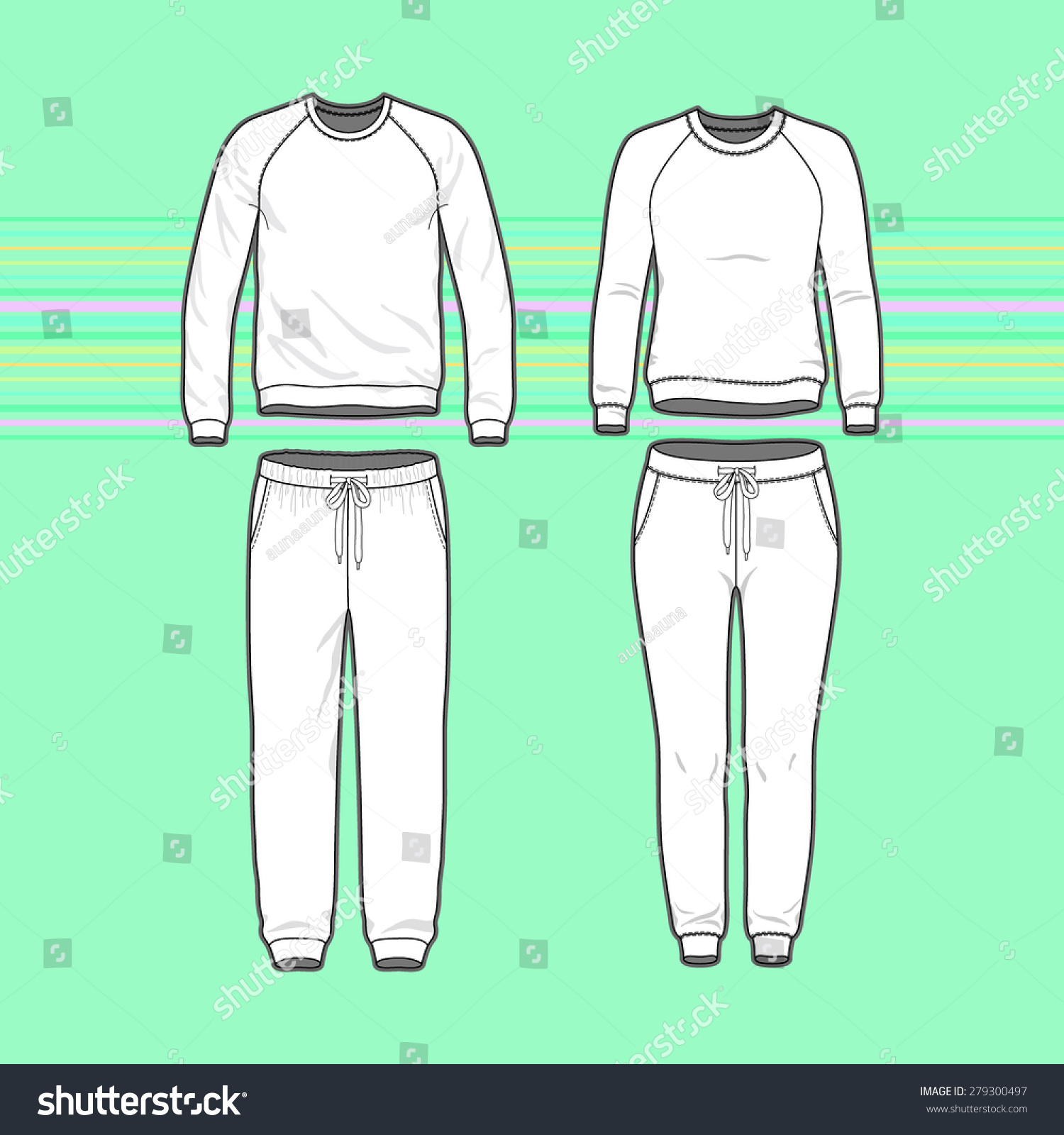 Front View Mens Womens Clothing Set Stock Vector 279300497 - Shutterstock
