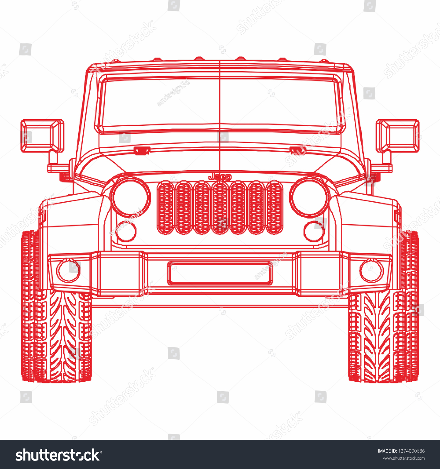 SVG of Front view off road car. Front view car ilustration. Front car drawing. Front sketch off road. svg