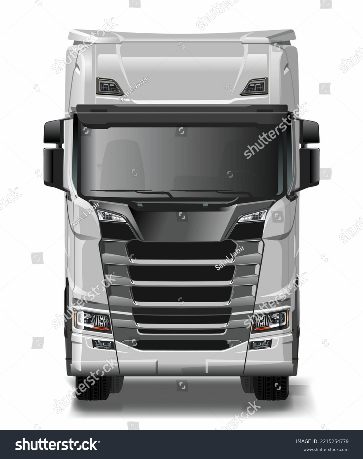 SVG of Front view truck diesel drive large luxury modern template element sign haul art design vector design isolated silver realistic 3d illustration white background svg