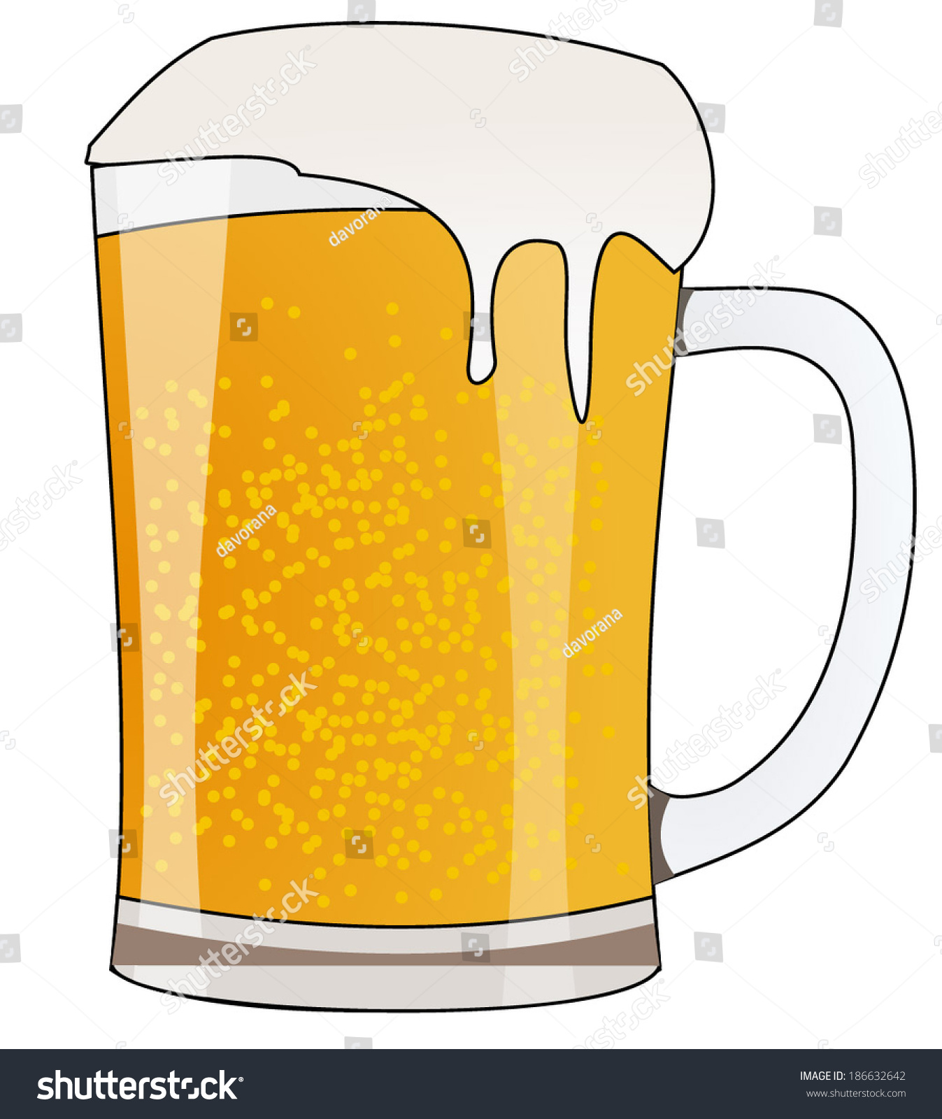 Frosty Glass Light Beer Set Isolated Stock Vector 186632642 - Shutterstock