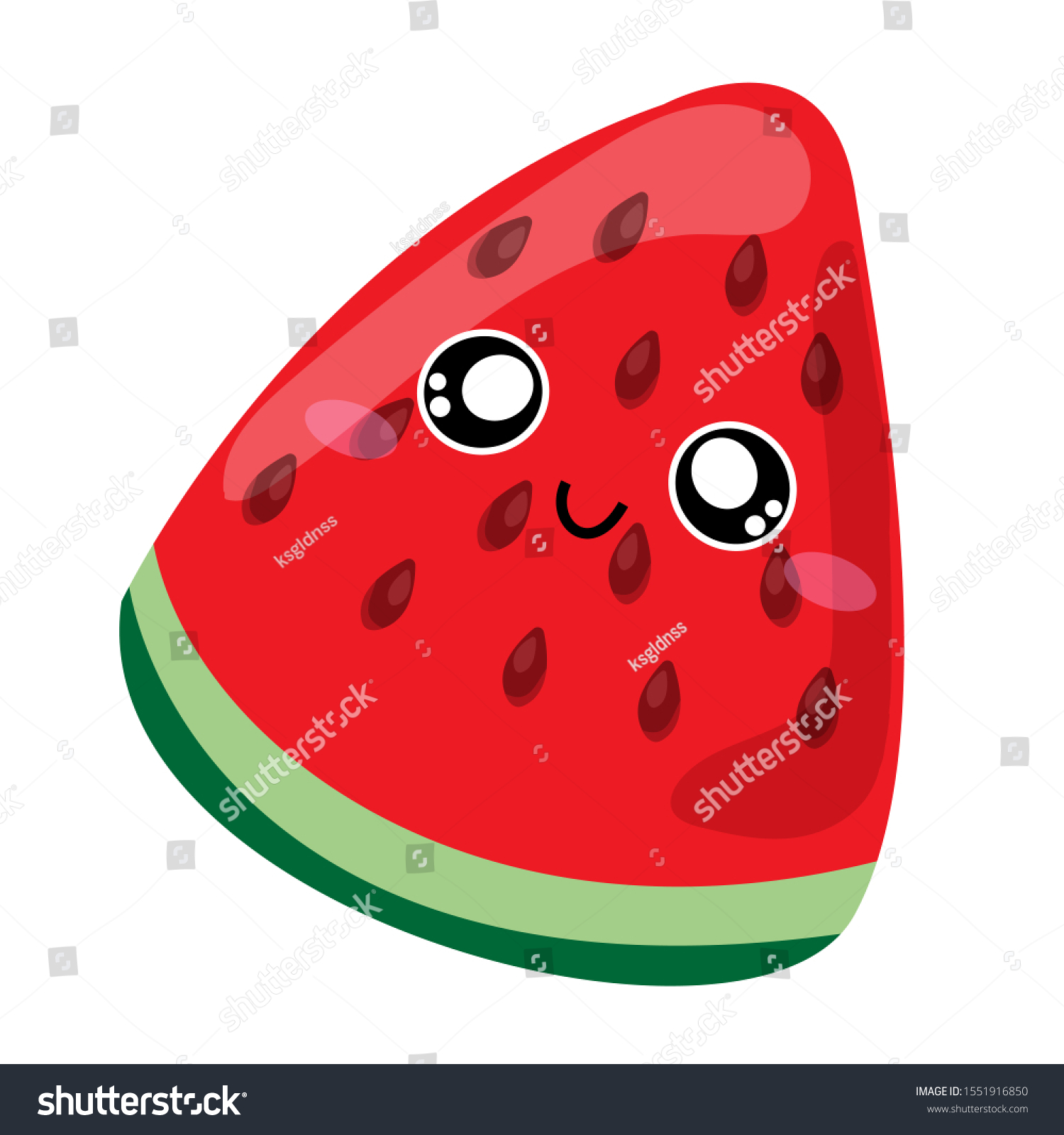 Fruit Characters Smiling Cute Kawaii Cartoon Vector De Stock Libre De