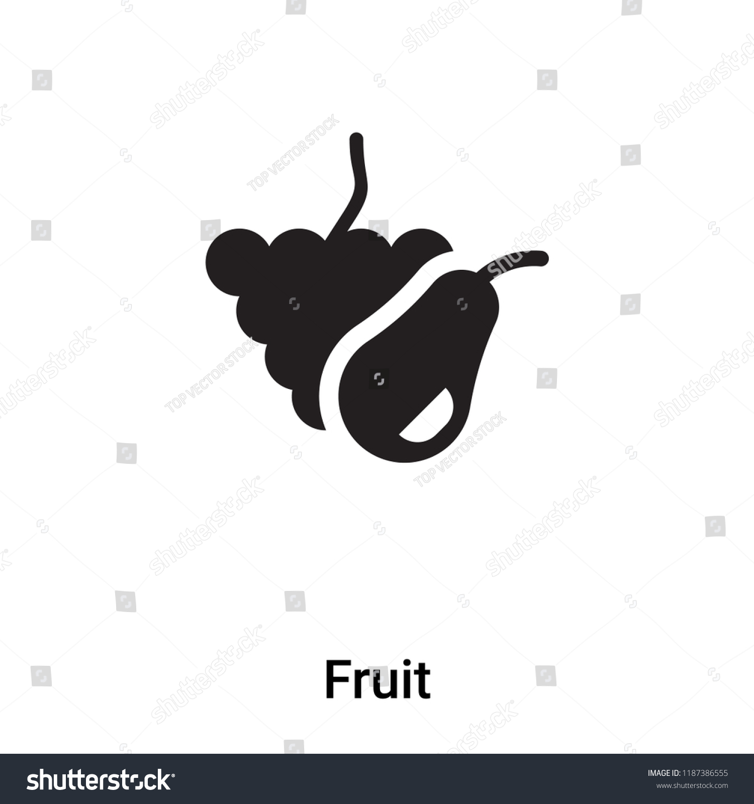 SVG of Fruit icon vector isolated on white background, logo concept of Fruit sign on transparent background, filled black symbol svg