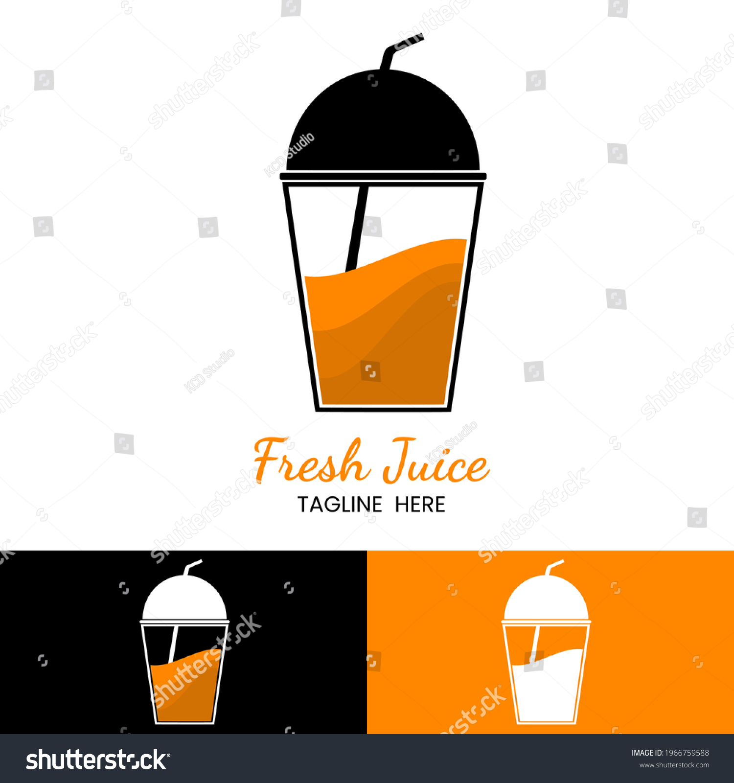 Fruit Juice Logo Cup Illustration Vector Stock Vector (Royalty Free ...