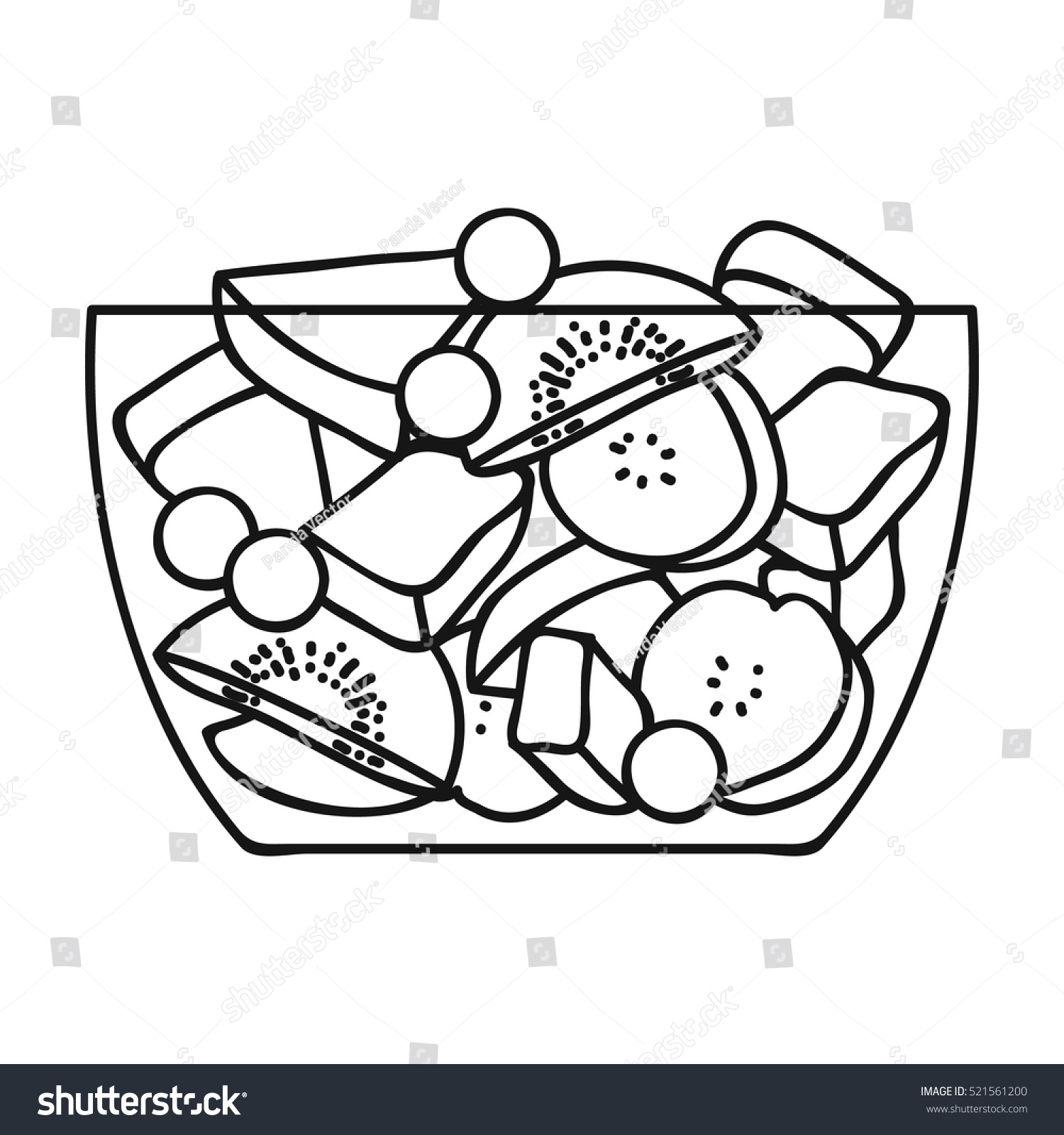 Fruit Salad Icon Outline Style Isolated Stock Vector 521561200