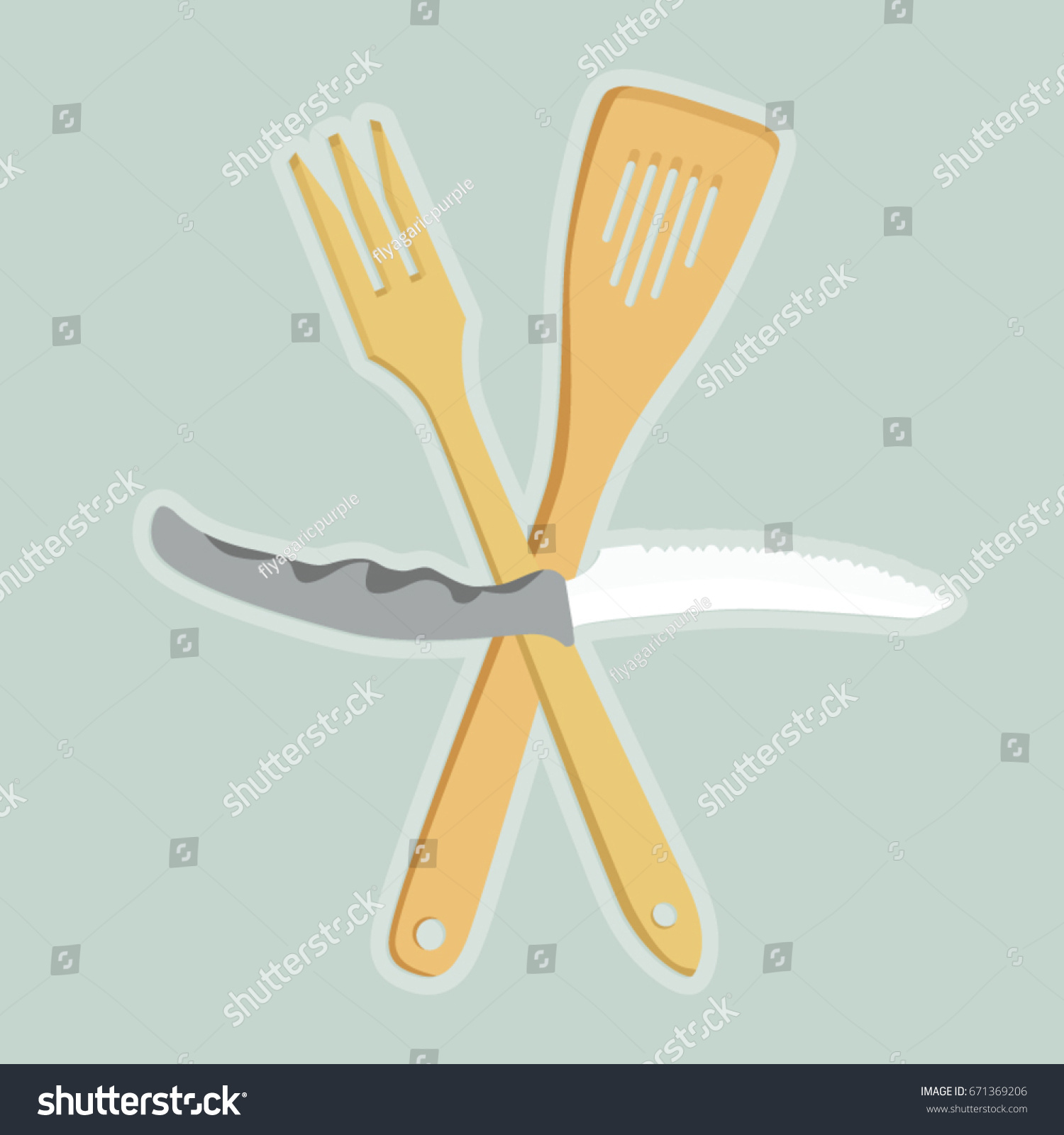 Frying Tools Knife Vector Illustration Stock Vector (Royalty Free ...