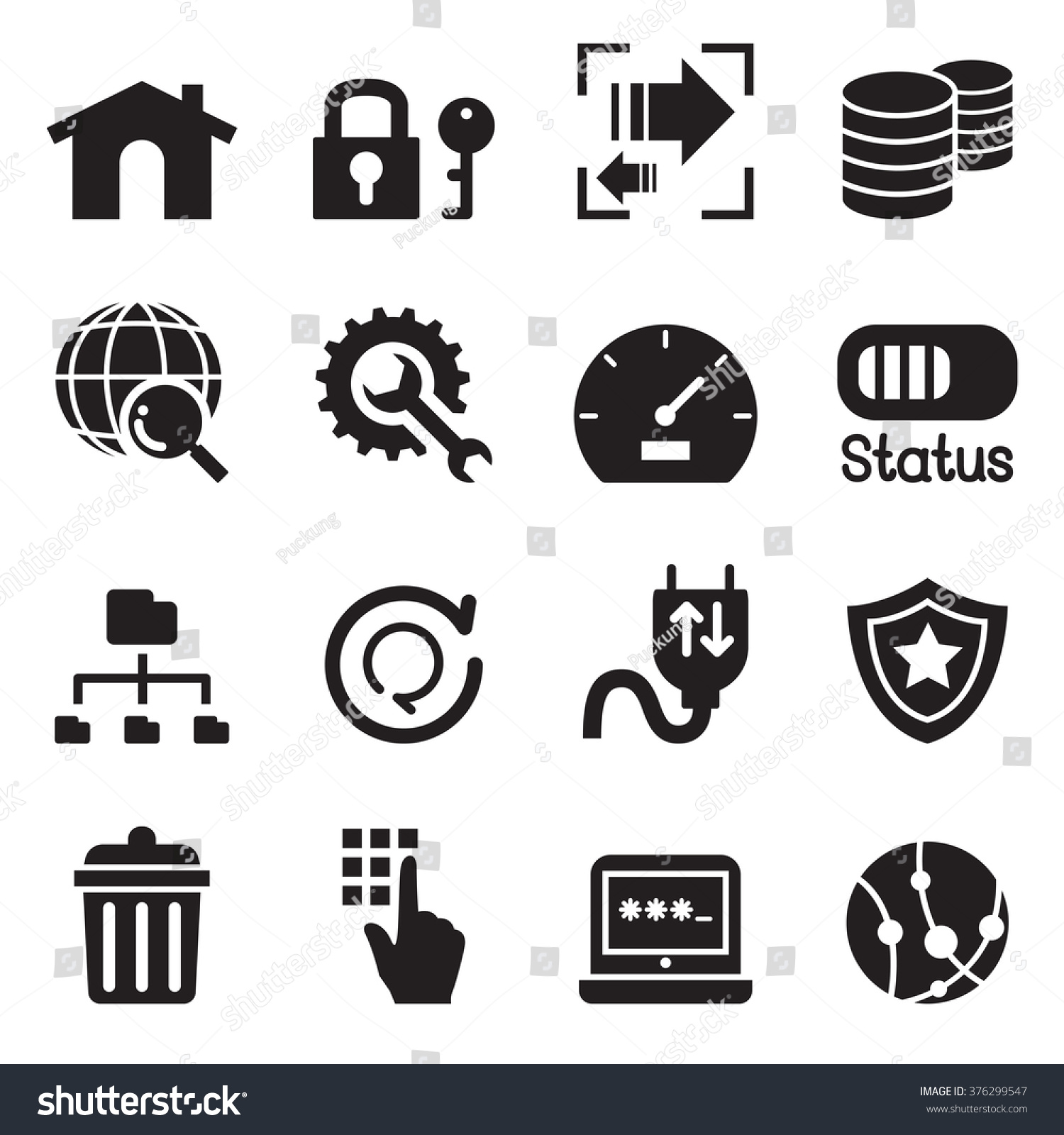 Ftp Icon Set Vector Illustration Symbol Stock Vector (royalty Free 